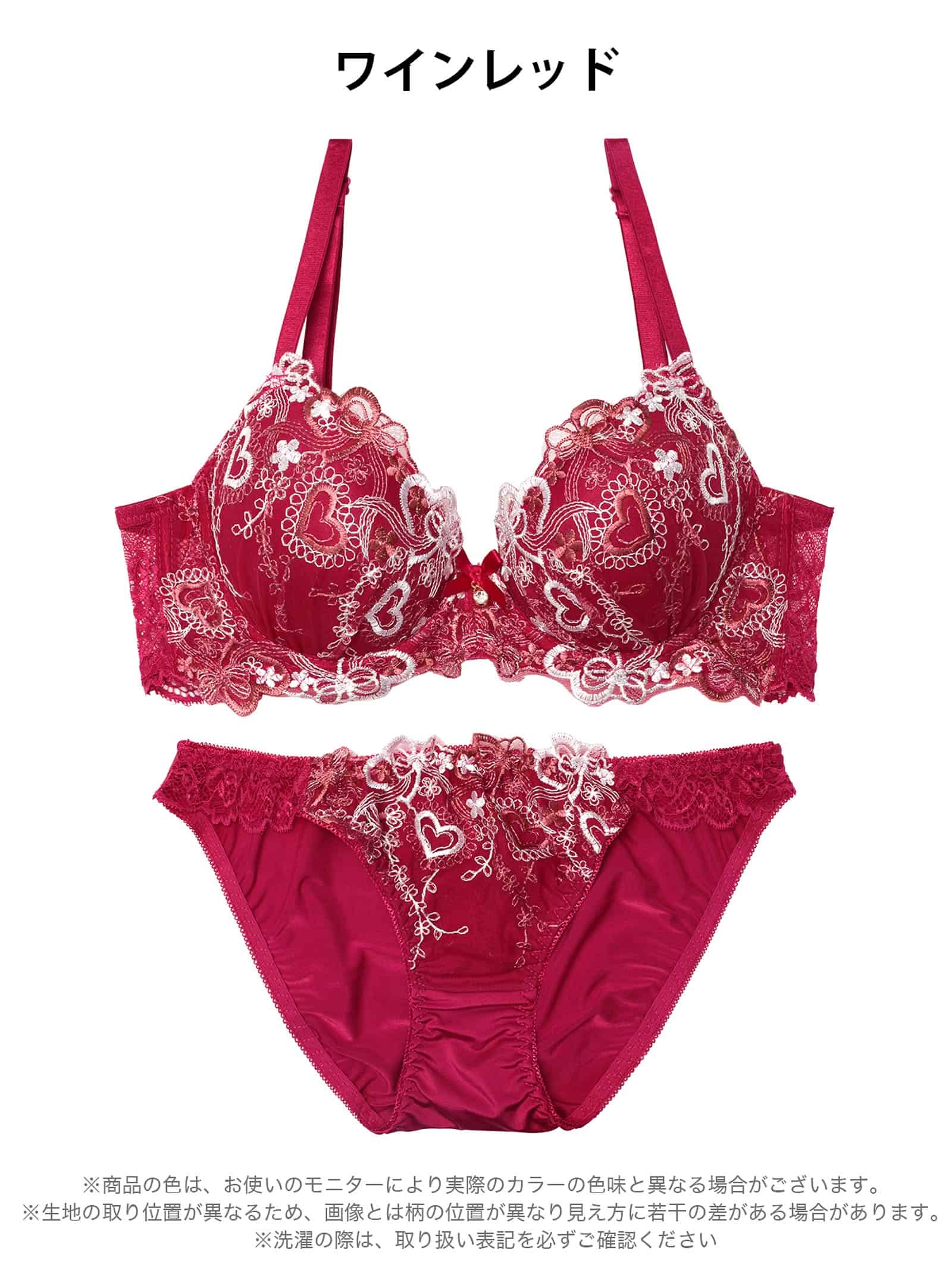 1/29新作!スイートロマンティックハート育乳脇高ブラジャー&フルバックショーツ