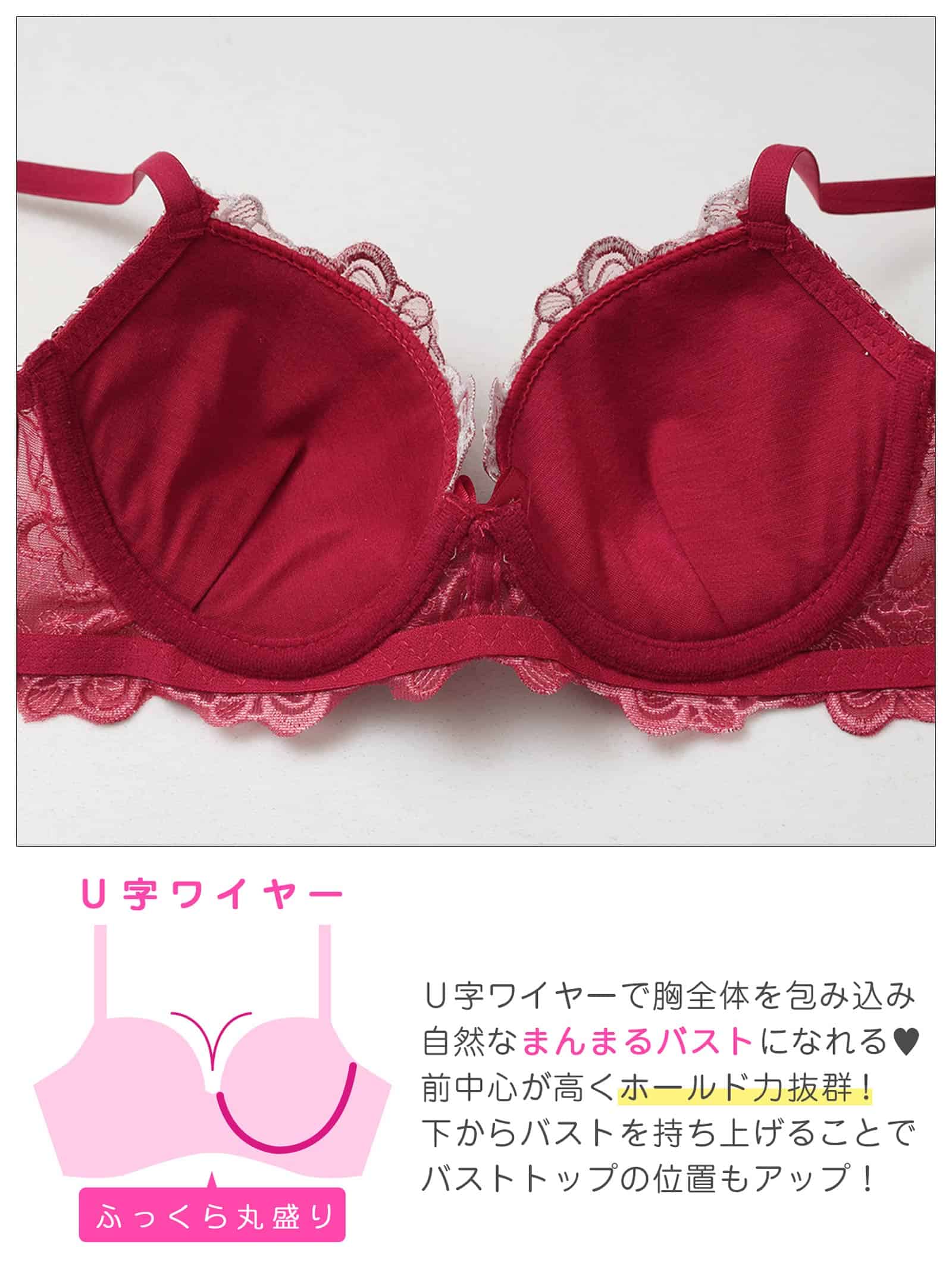 1/29新作!スイートロマンティックハート育乳脇高ブラジャー&フルバックショーツ