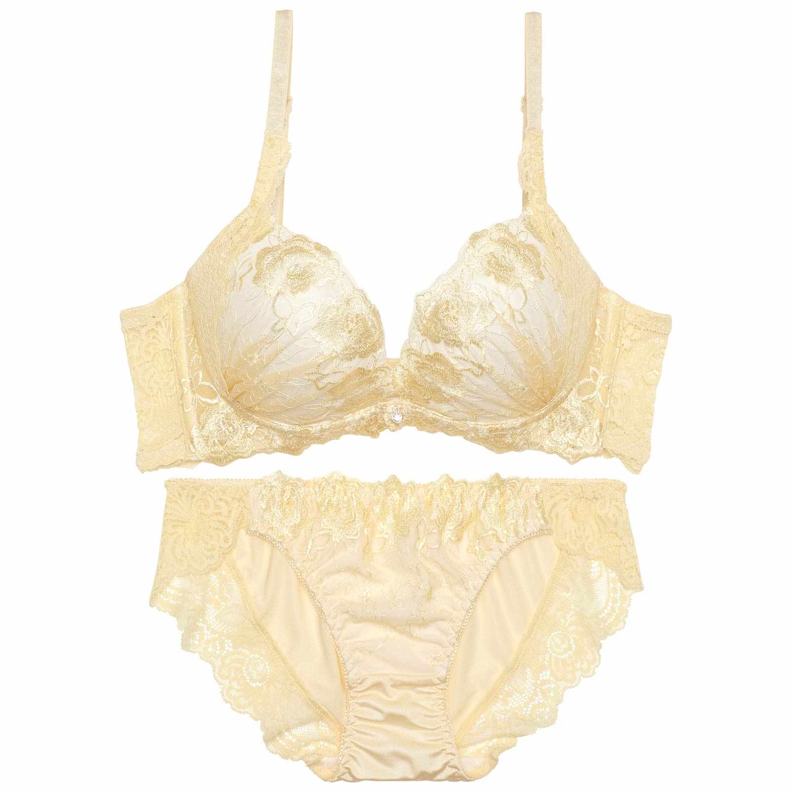 プリティーロゼッタバタフライ育乳脇高ブラジャー&フルバックショーツ