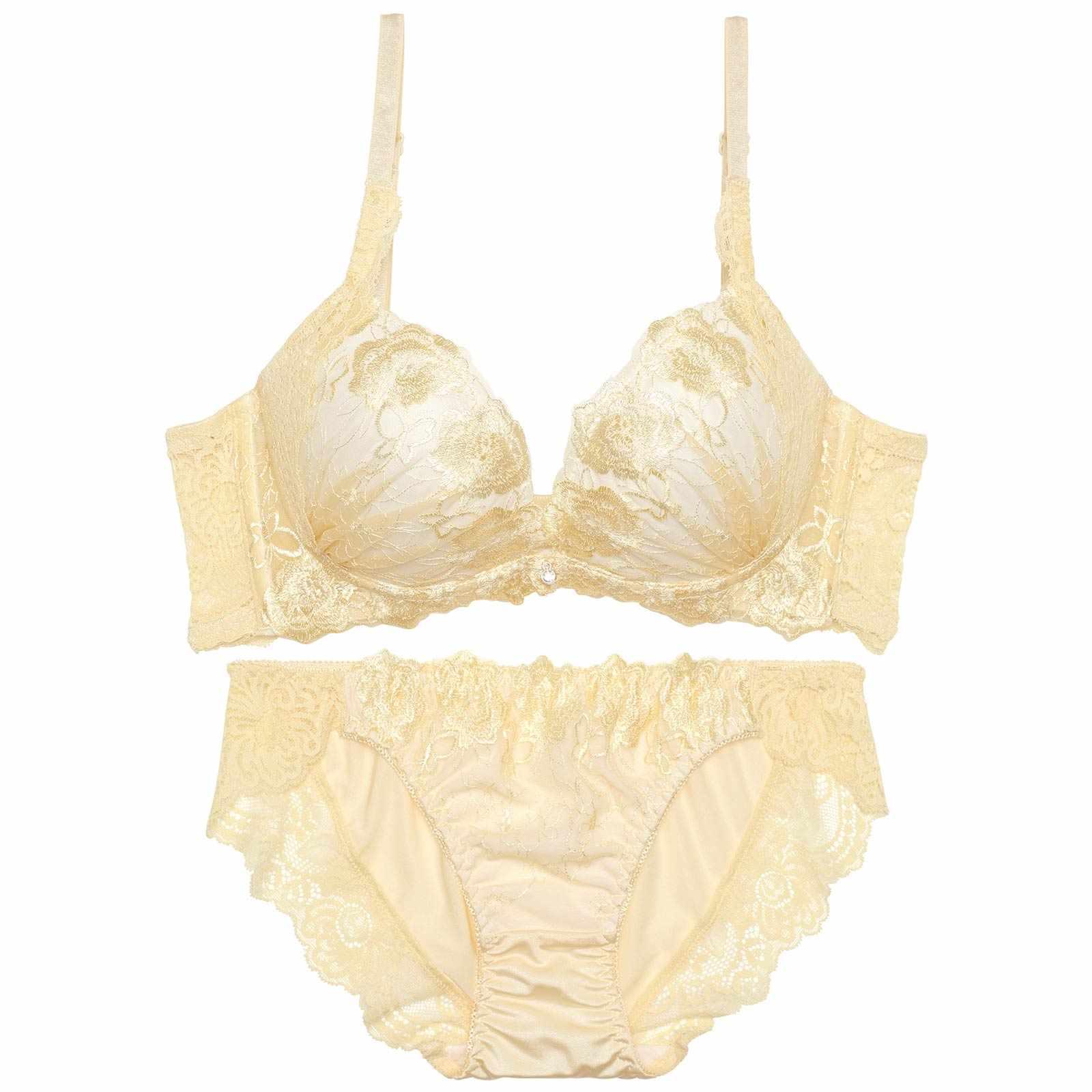 プリティーロゼッタバタフライ育乳脇高ブラジャー&フルバックショーツ - 【公式】247Lingerie