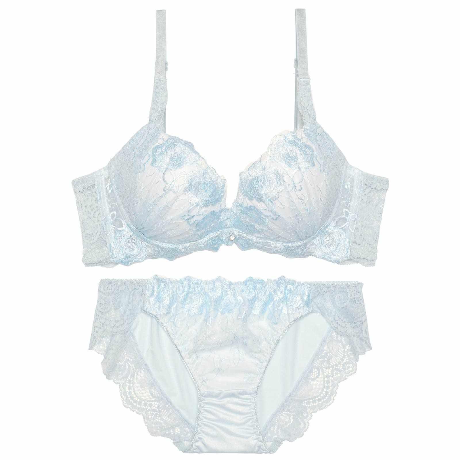 プリティーロゼッタバタフライ育乳脇高ブラジャー&フルバックショーツ - 【公式】247Lingerie