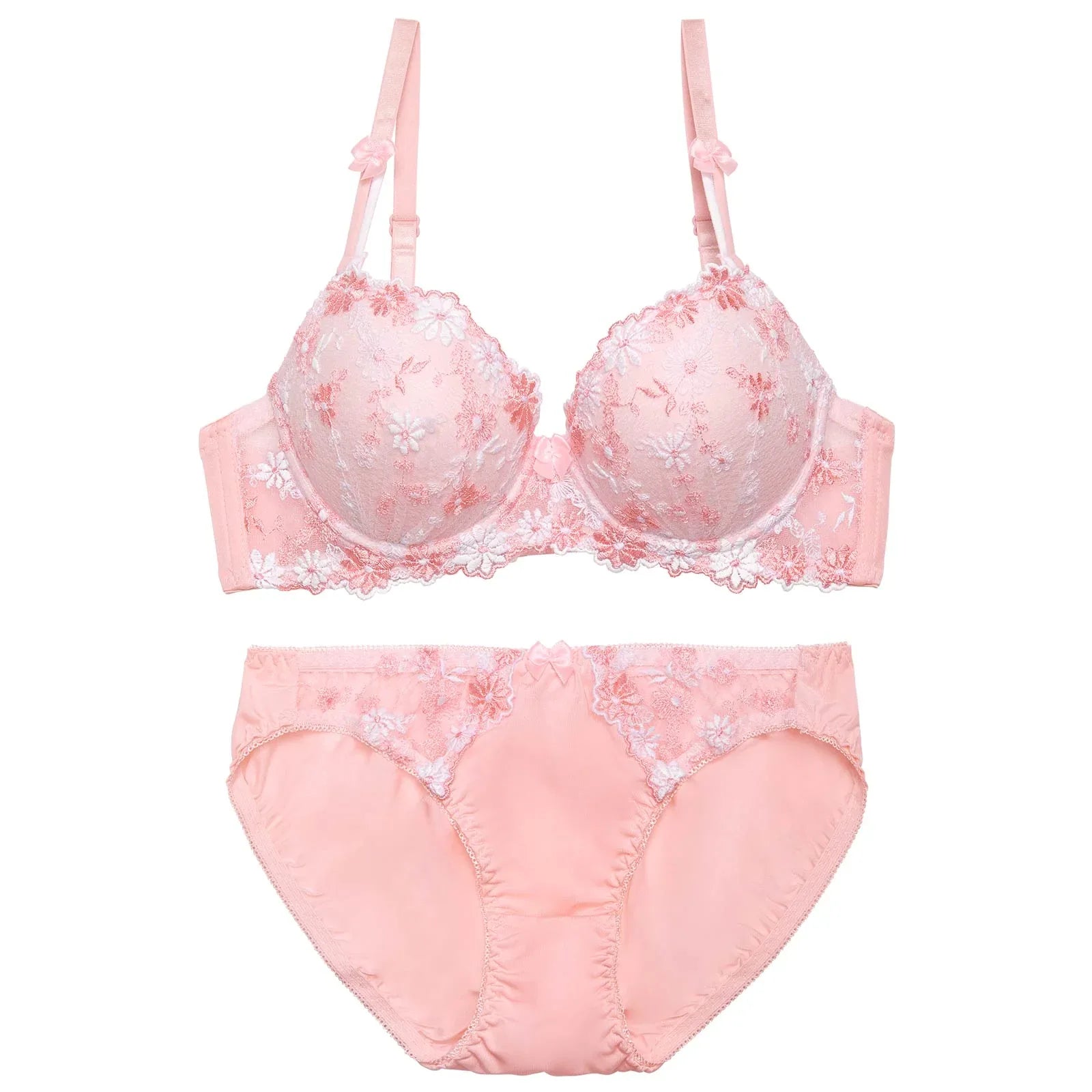 パステルフェミニンマーガレットブラジャー&フルバックショーツ - 【公式】247Lingerie