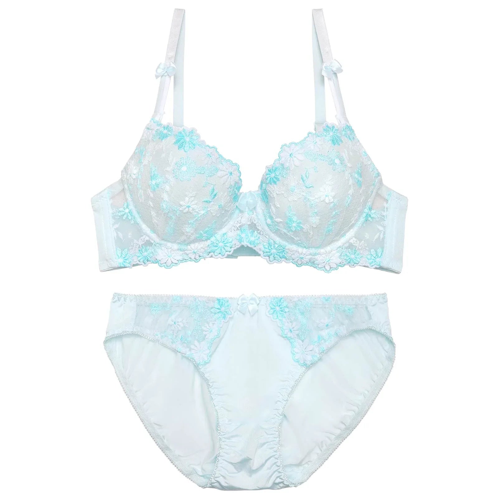 パステルフェミニンマーガレットブラジャー&フルバックショーツ - 【公式】247Lingerie