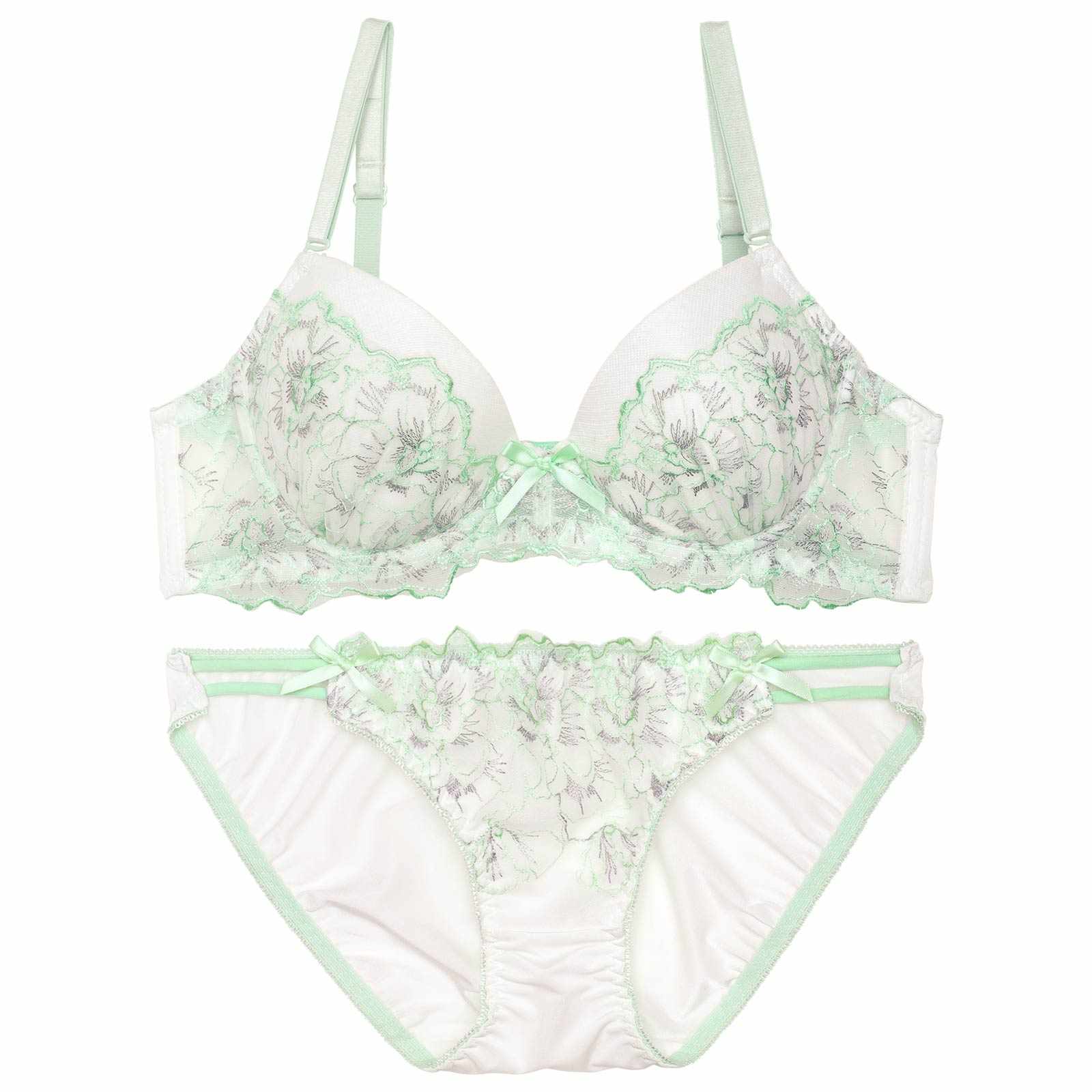 フェアリーライトフラワーブラジャー&フルバックショーツ