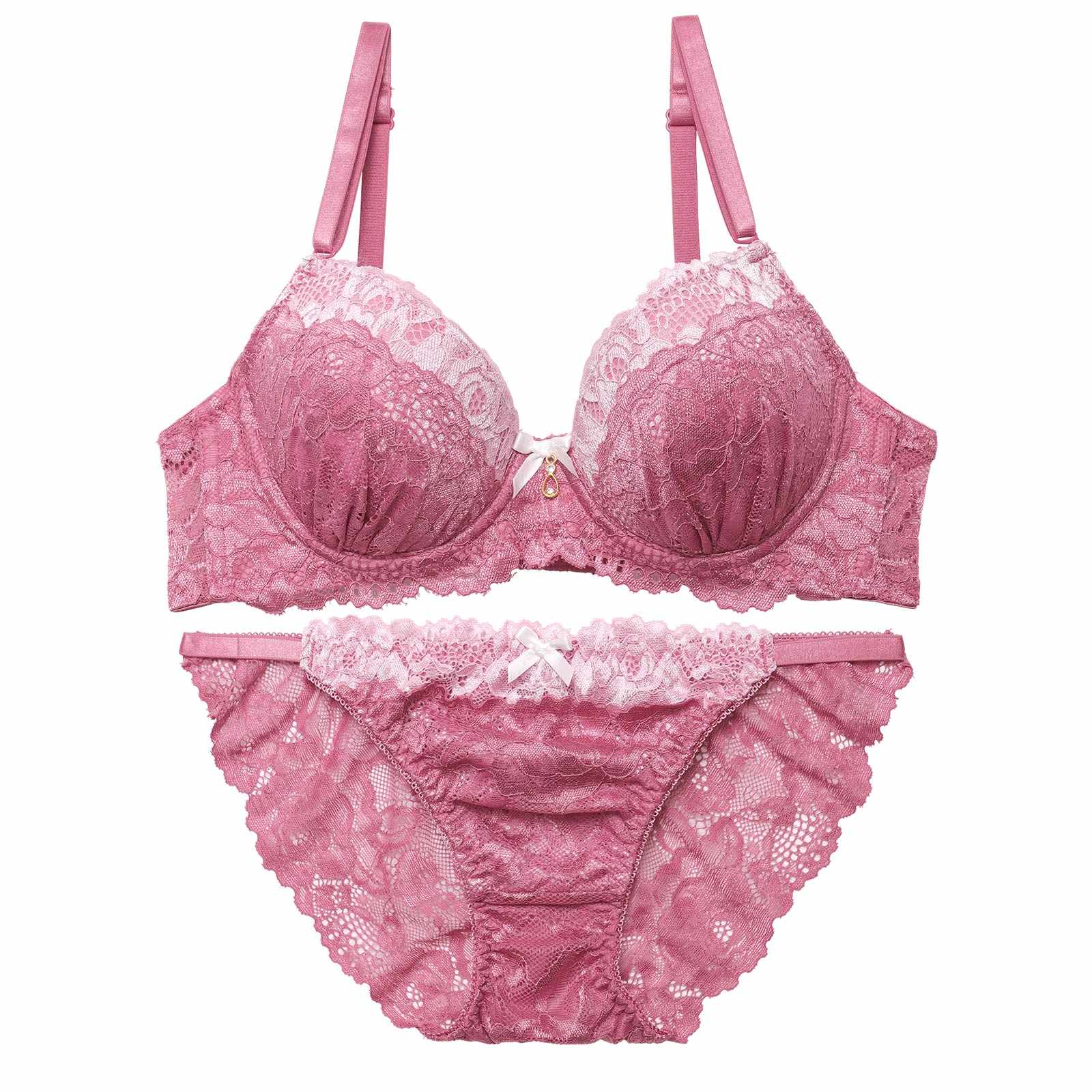 クラシックディープレーシィブラジャー&バック透けフルバックショーツ