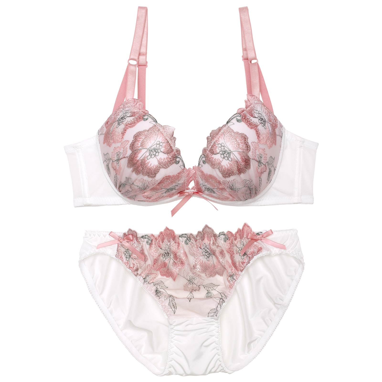 ブリリアントフェミニンフルール育乳脇高ブラジャー&フルバックショーツ