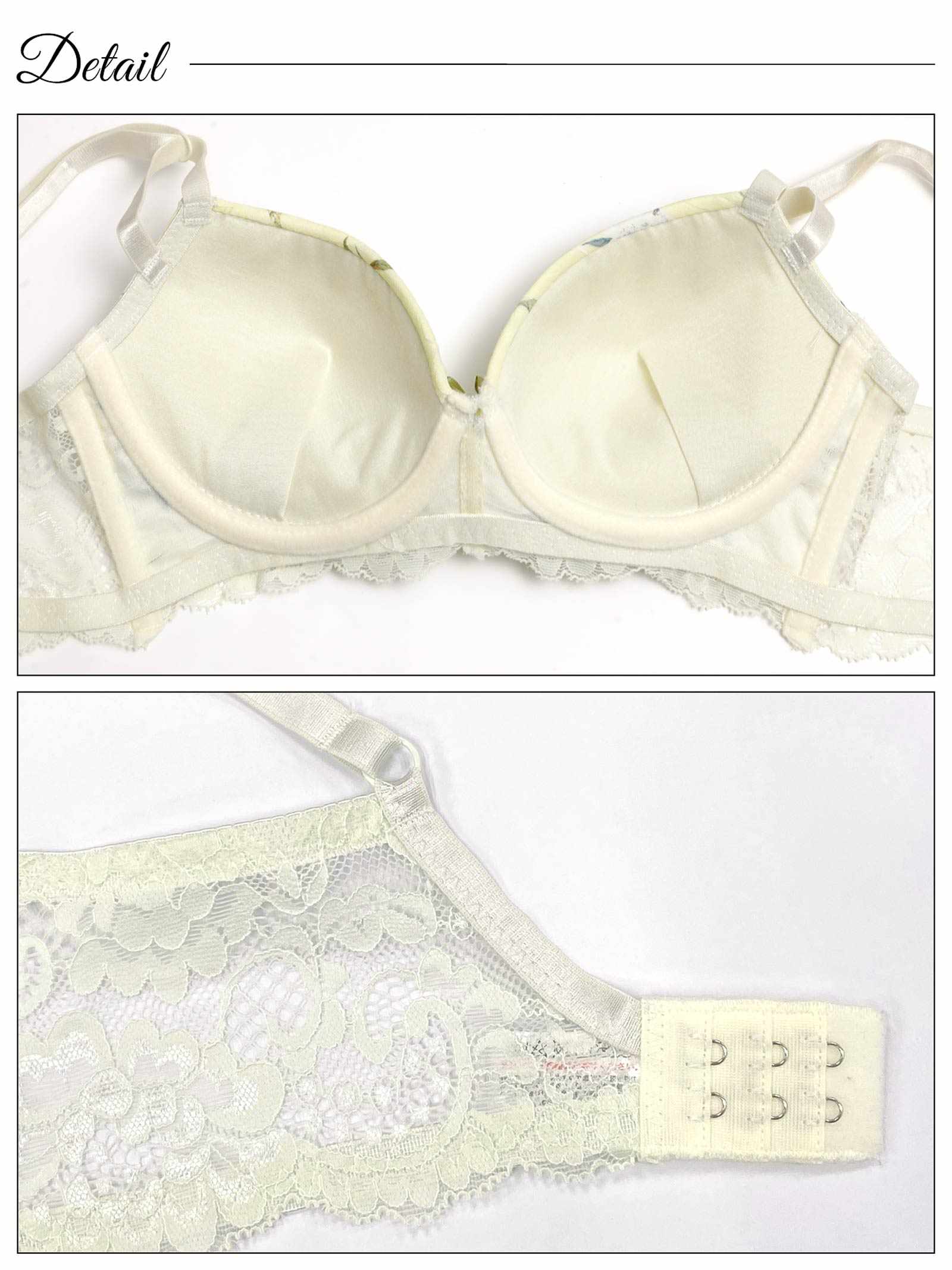 1/6新作!ミルキーコットンフラワー育乳脇高ブラジャー&フルバックショーツ