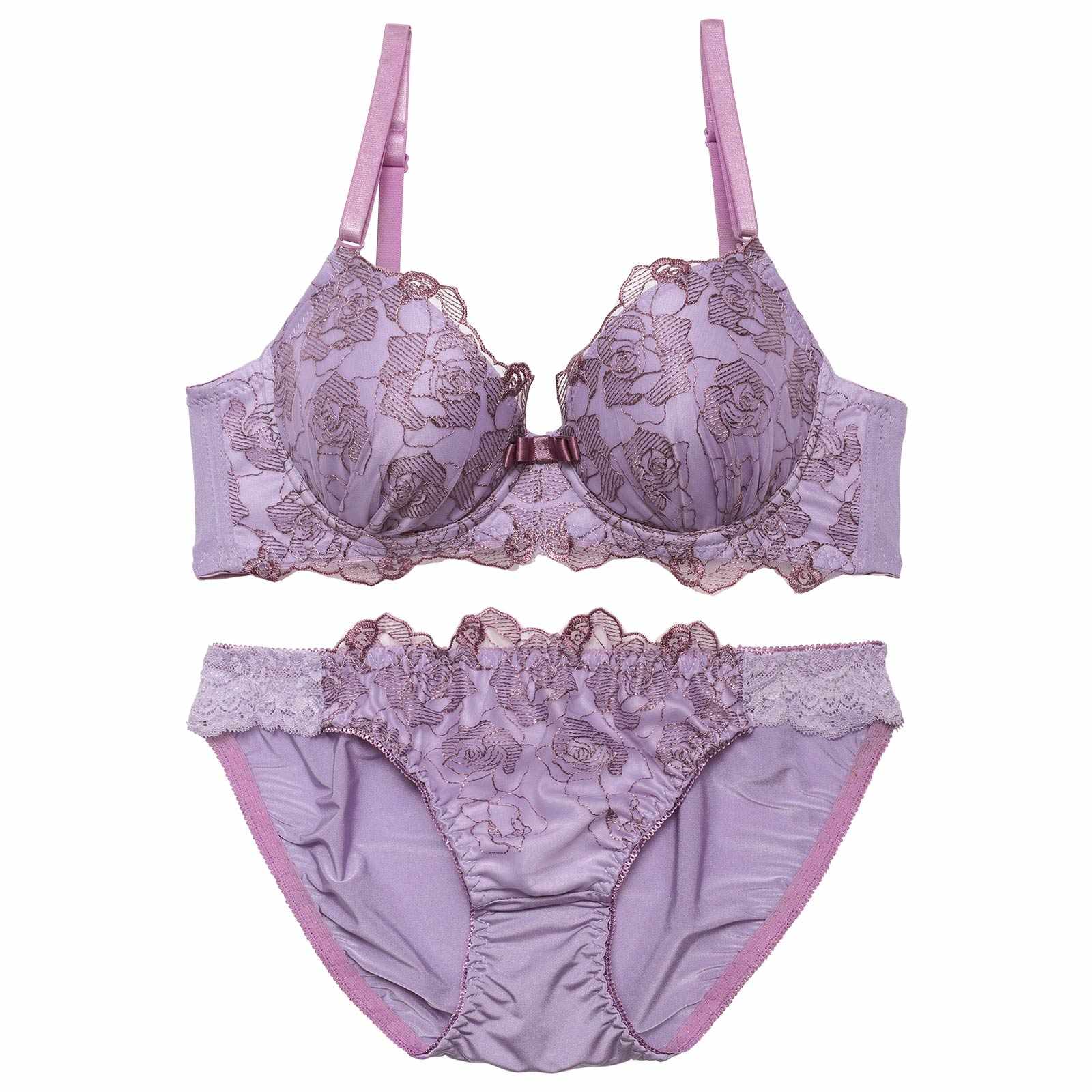 ディープミスティックローズブラジャー&フルバックショーツ