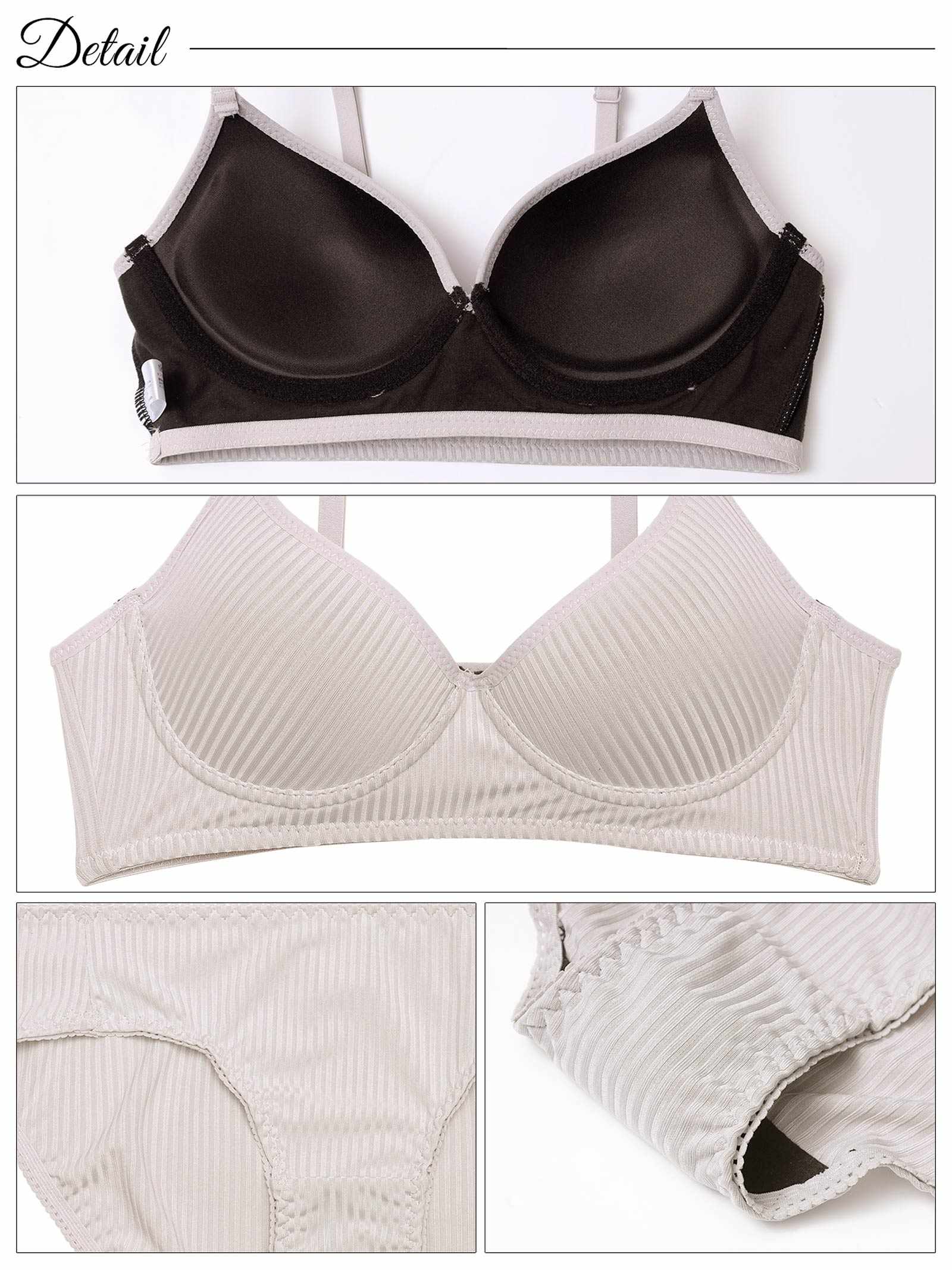 1/31新作!【ノンワイヤー】リラックスシンプルリブブラジャー&フルバックショーツ