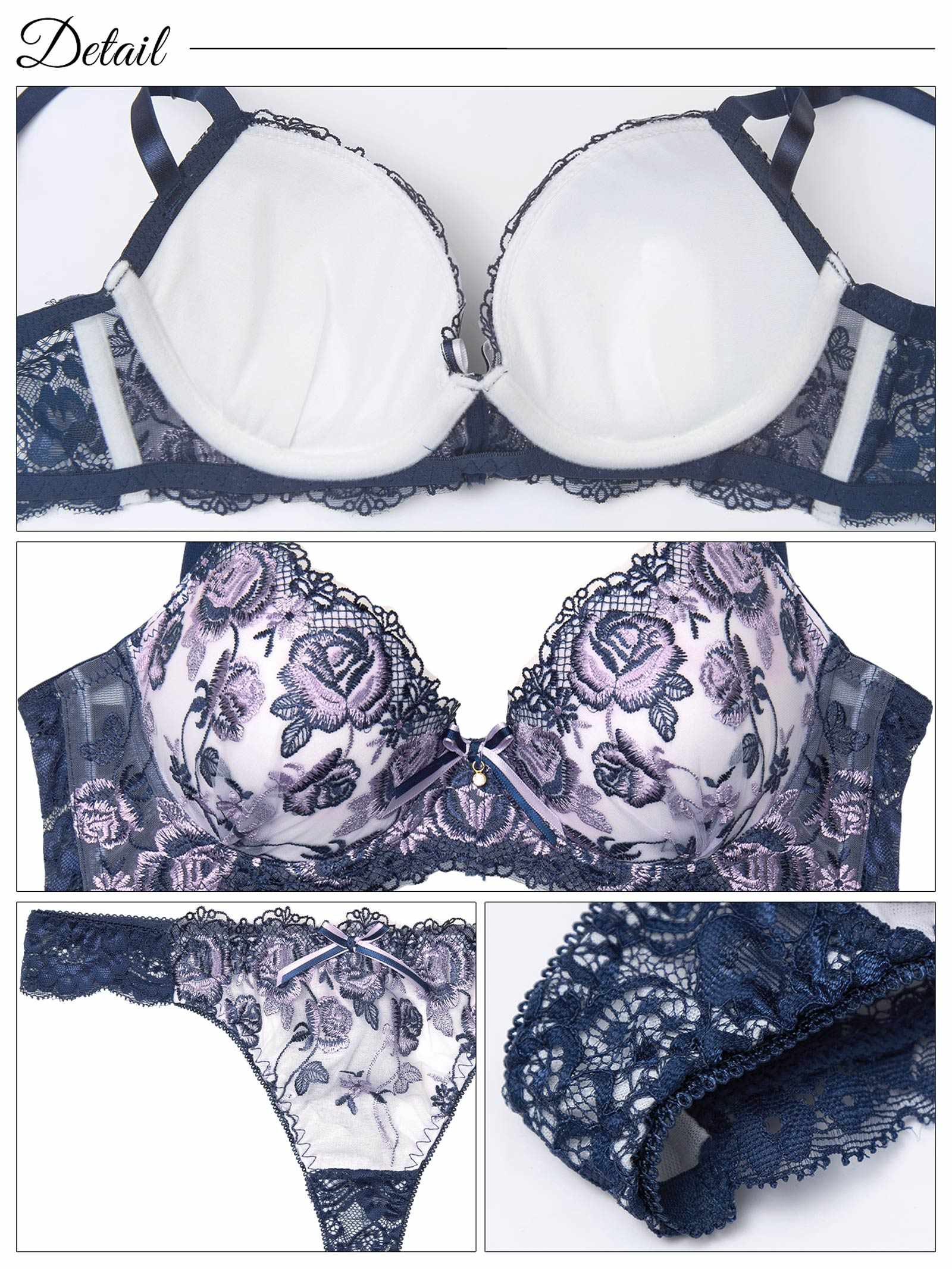 4/7新作!【かとゆり着用】【EFサイズ】グロリアスローズガーデン育乳脇高ブラジャー&バック透けTバックショーツ