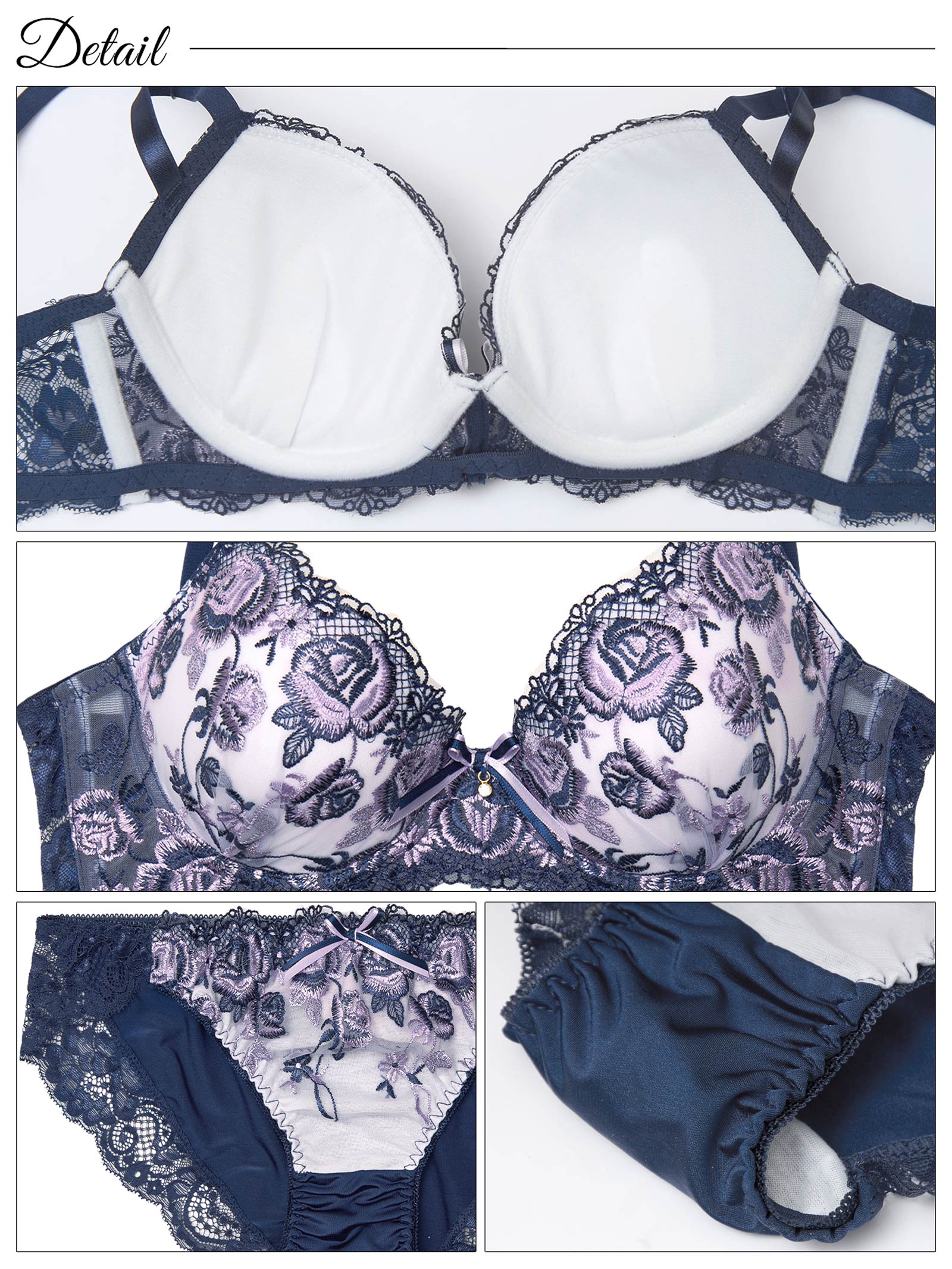 5/7新作!【かとゆり着用】【EFサイズ】グロリアスローズガーデン育乳脇高ブラジャー&フルバックショーツ