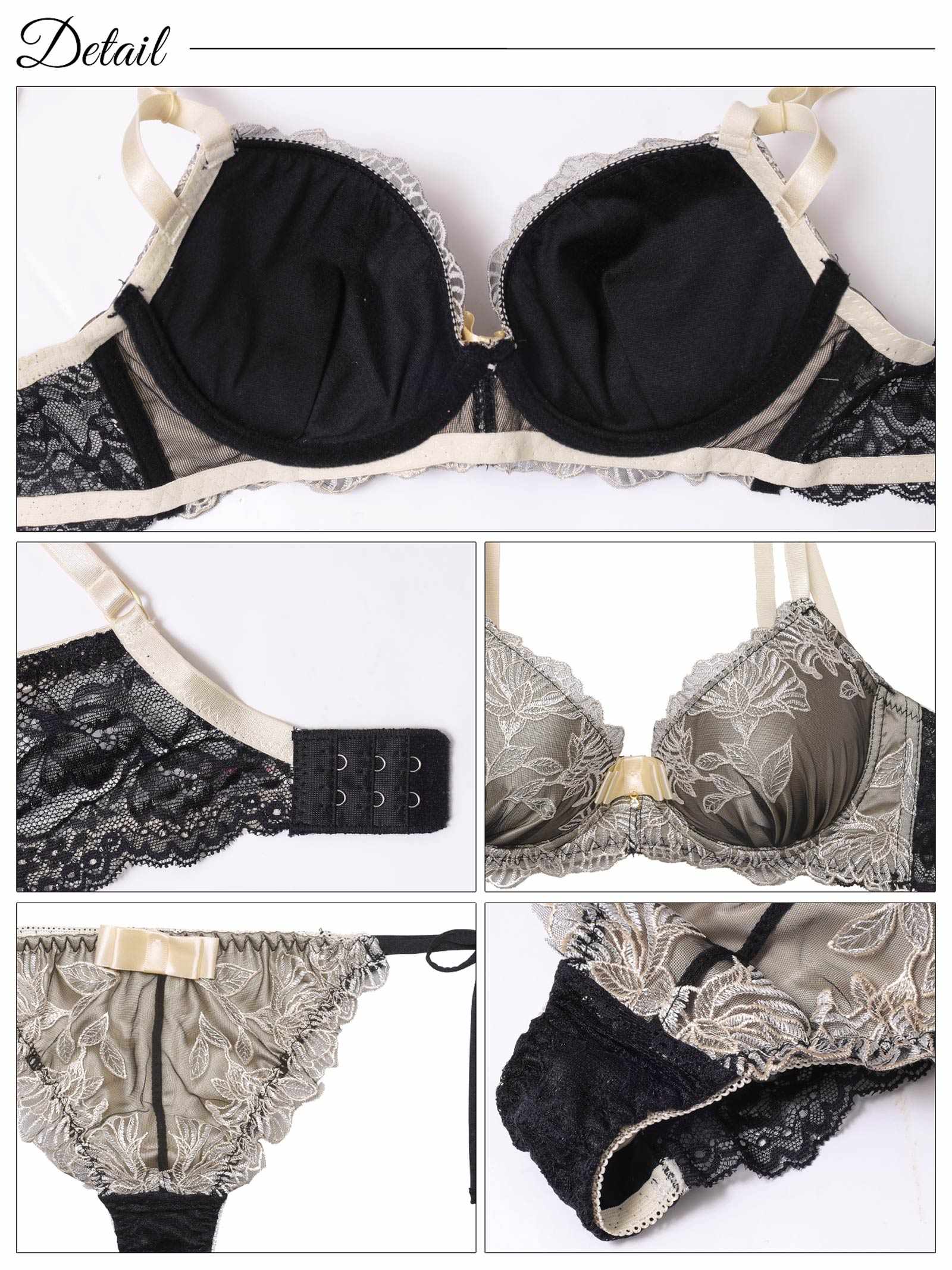 3/24新作!【三上悠亜着用】シックボタニカルフラワー育乳脇高ブラジャー&サイド紐バック透けTバックショーツ