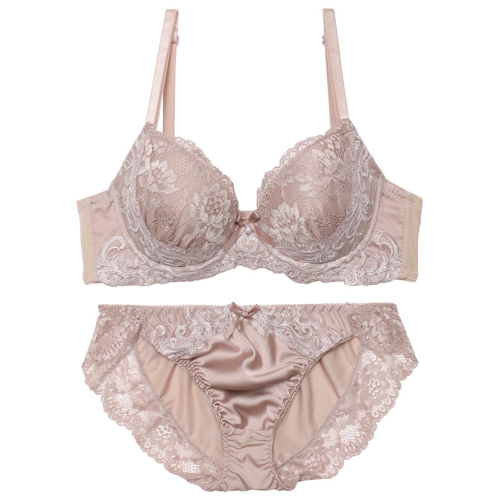 ブリリアントダマスクレーシィブラジャー&フルバックショーツ