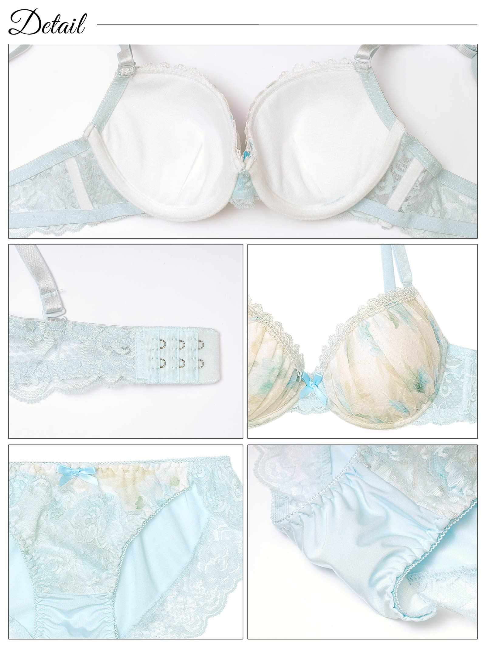 3/26新作!レーシィカット水彩ブロッサムブラジャー&フルバックショーツ