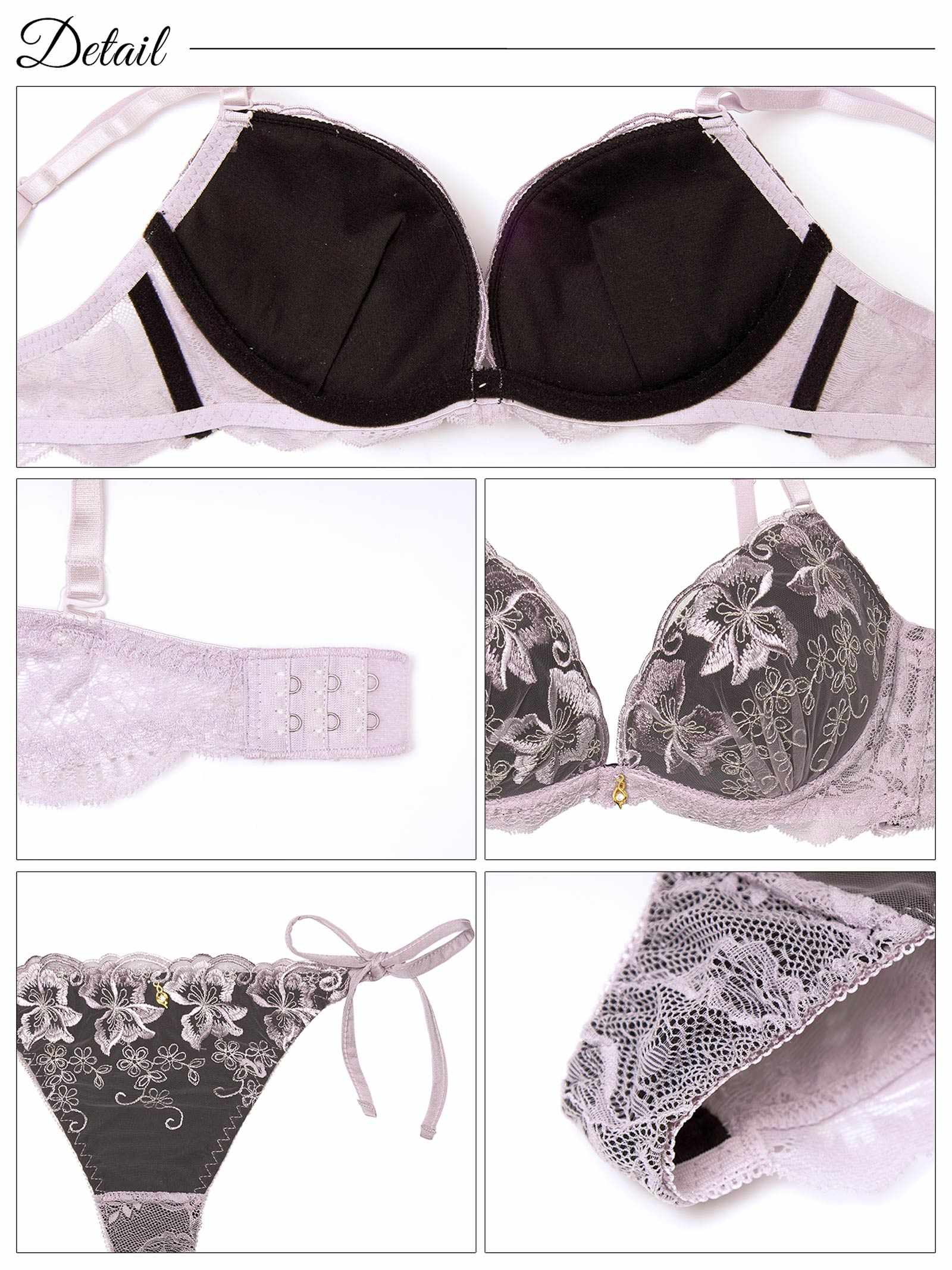 4/18新作!【かとゆり着用】エレガントフェアリーブルームブラジャー&サイド紐バック透けTバックショーツ
