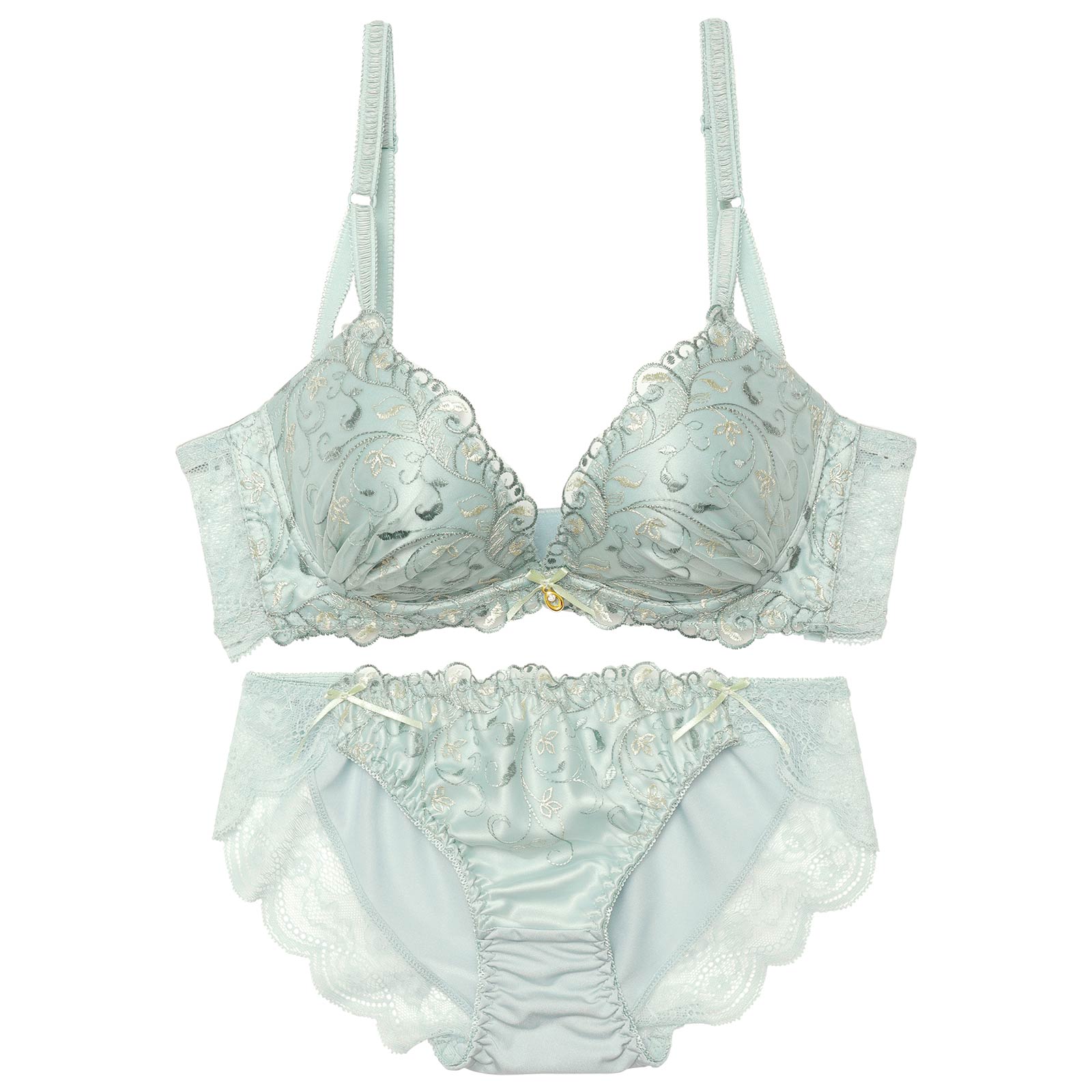 ダスティエレガントアイビー育乳脇高ブラジャー&フルバックショーツ