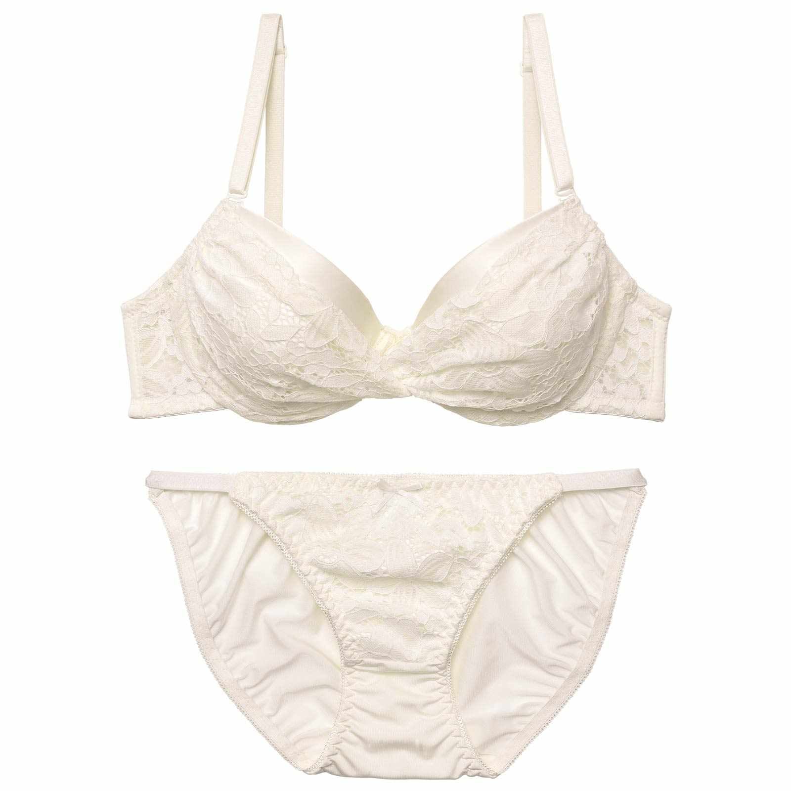 ツイストレーシィフローラルブラジャー&フルバックショーツ