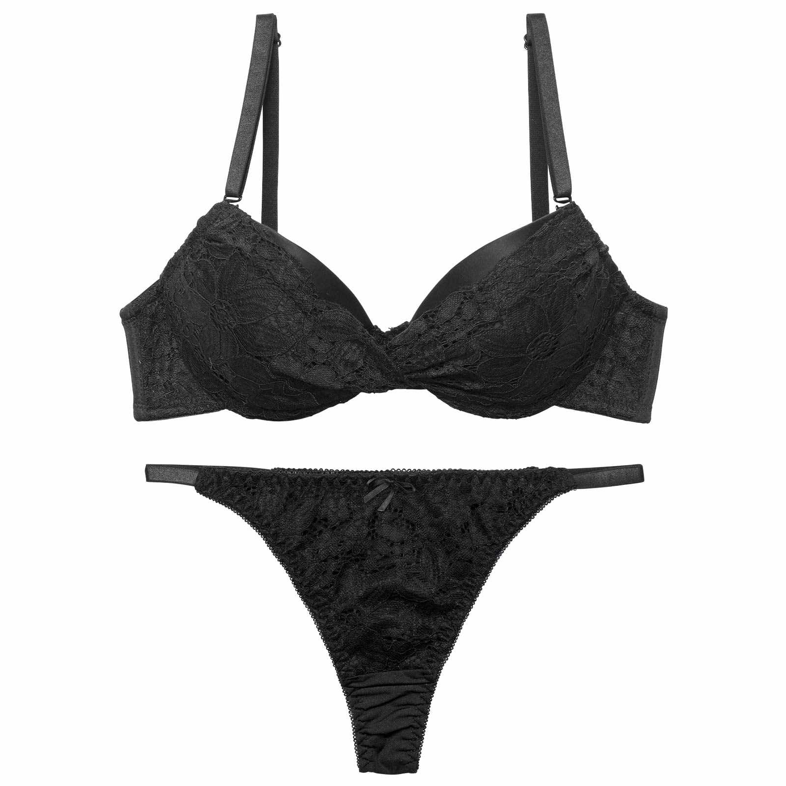 ツイストレーシィフローラルブラジャー&Tバックショーツ