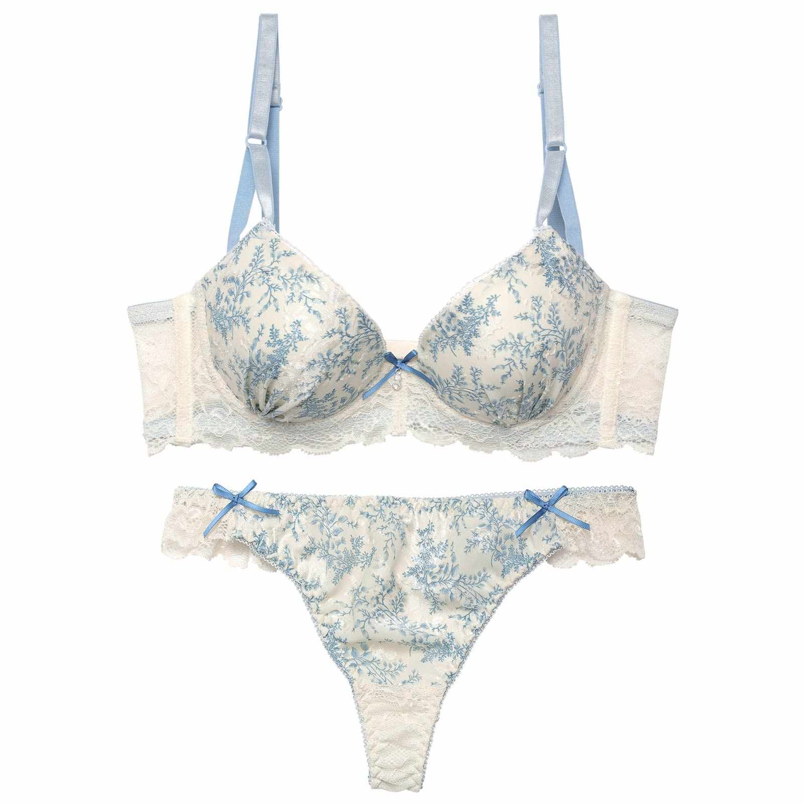 アンティークレーシィアイビー育乳脇高ブラジャー&バック透けTバックショーツ