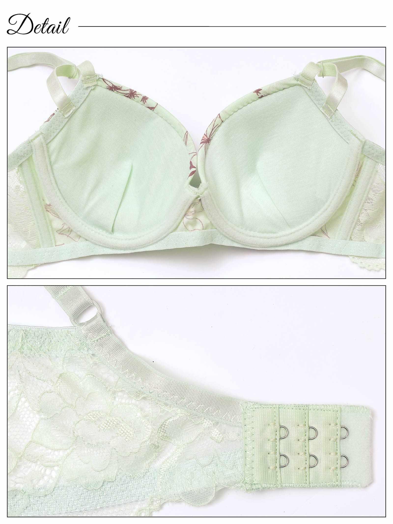 メロウボタニカルフラワー育乳脇高ブラジャー&フルバックショーツ - 【公式】247Lingerie