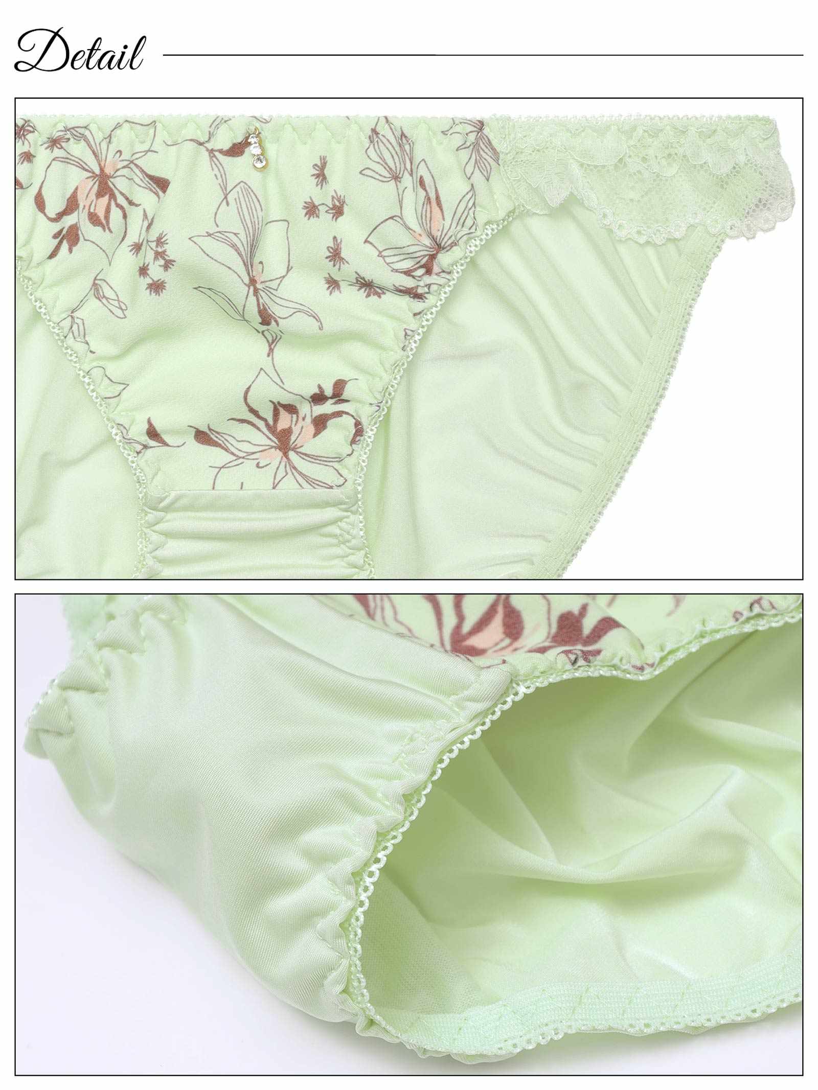 5/14新作!メロウボタニカルフラワー育乳脇高ブラジャー&フルバックショーツ
