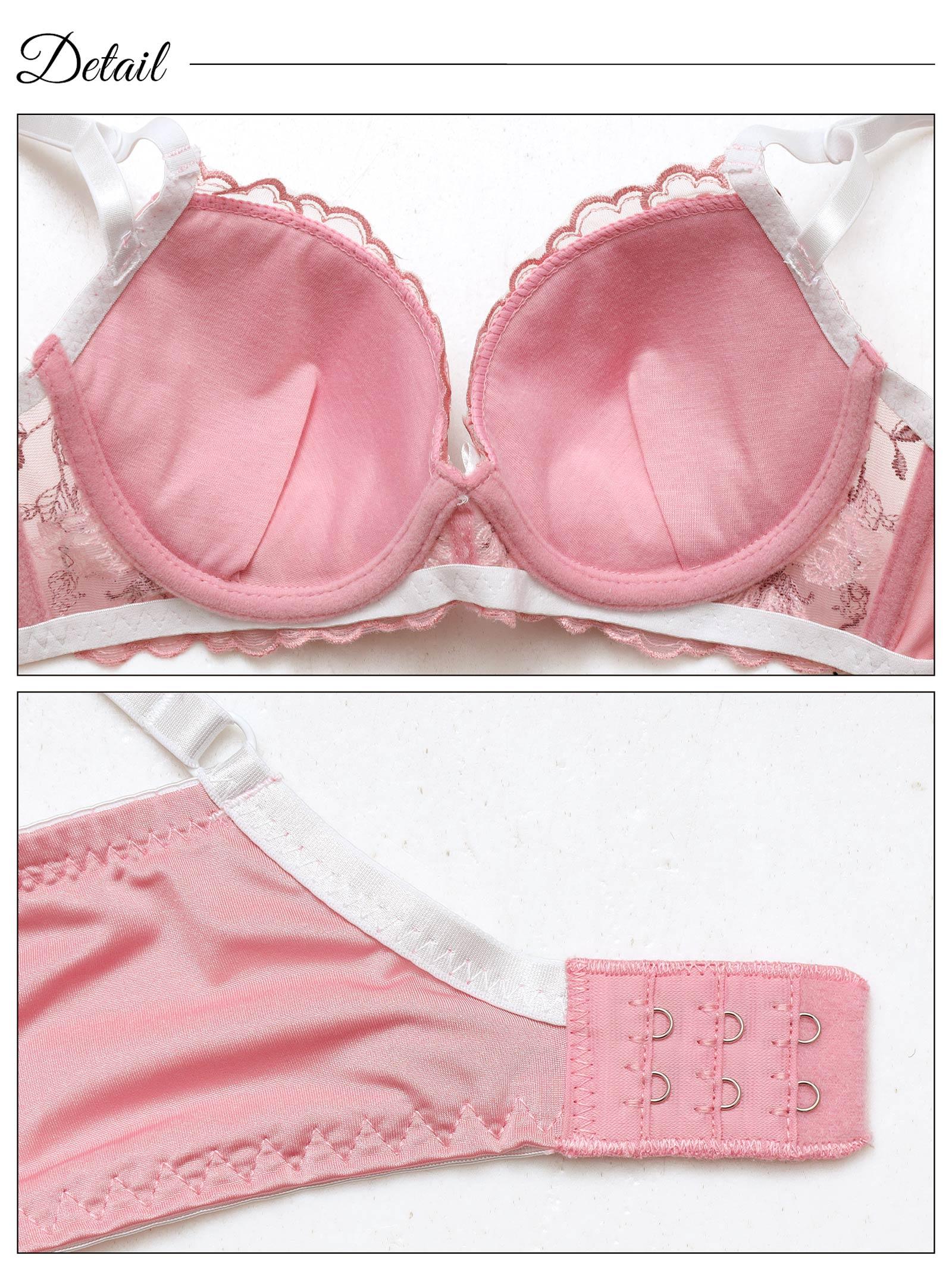 ドルチェローズエンブロイダリー育乳脇高ブラジャー&フルバックショーツ - 【公式】247Lingerie