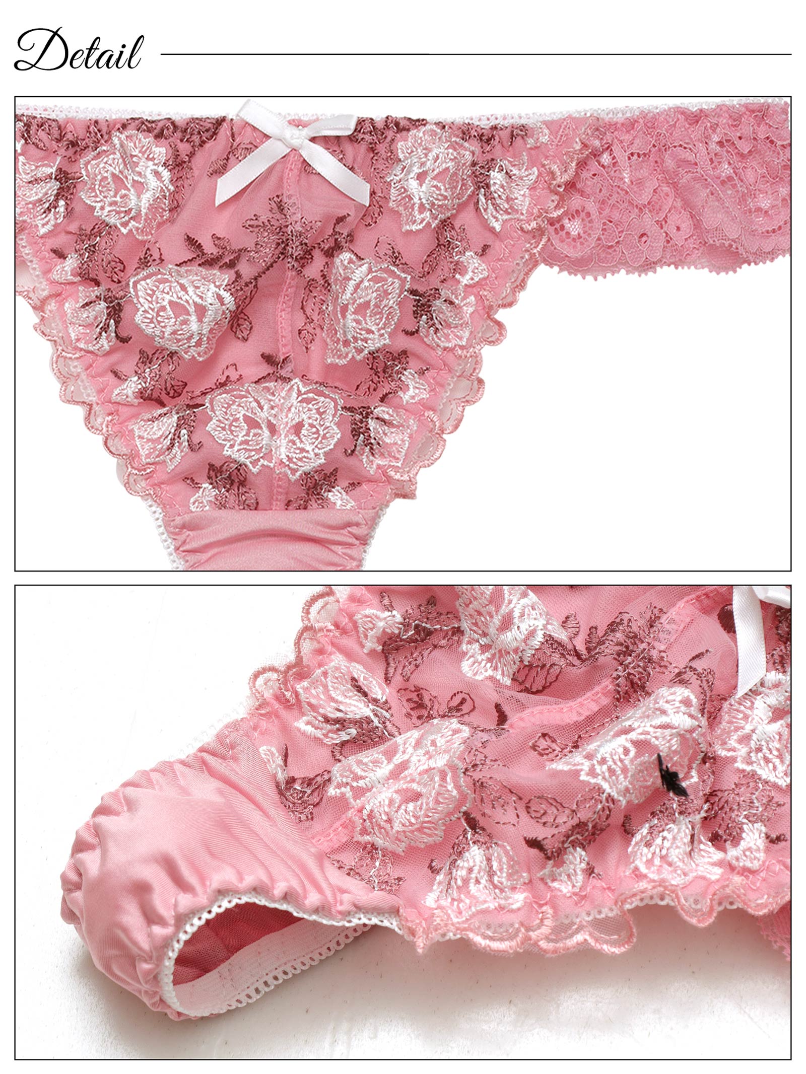 5/9新作!ドルチェローズエンブロイダリー育乳脇高ブラジャー&Tバックショーツ