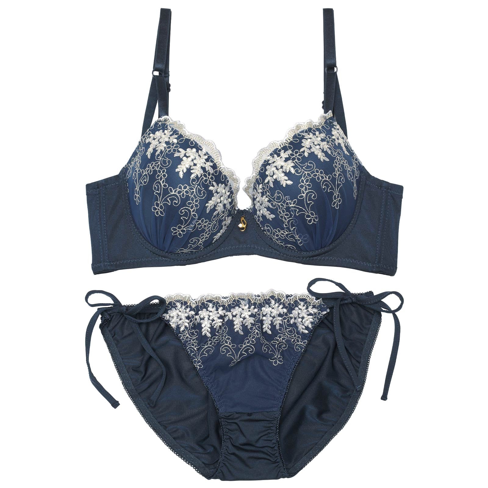 フルーレットガーデン育乳脇高ブラジャー&サイド紐フルバックショーツ