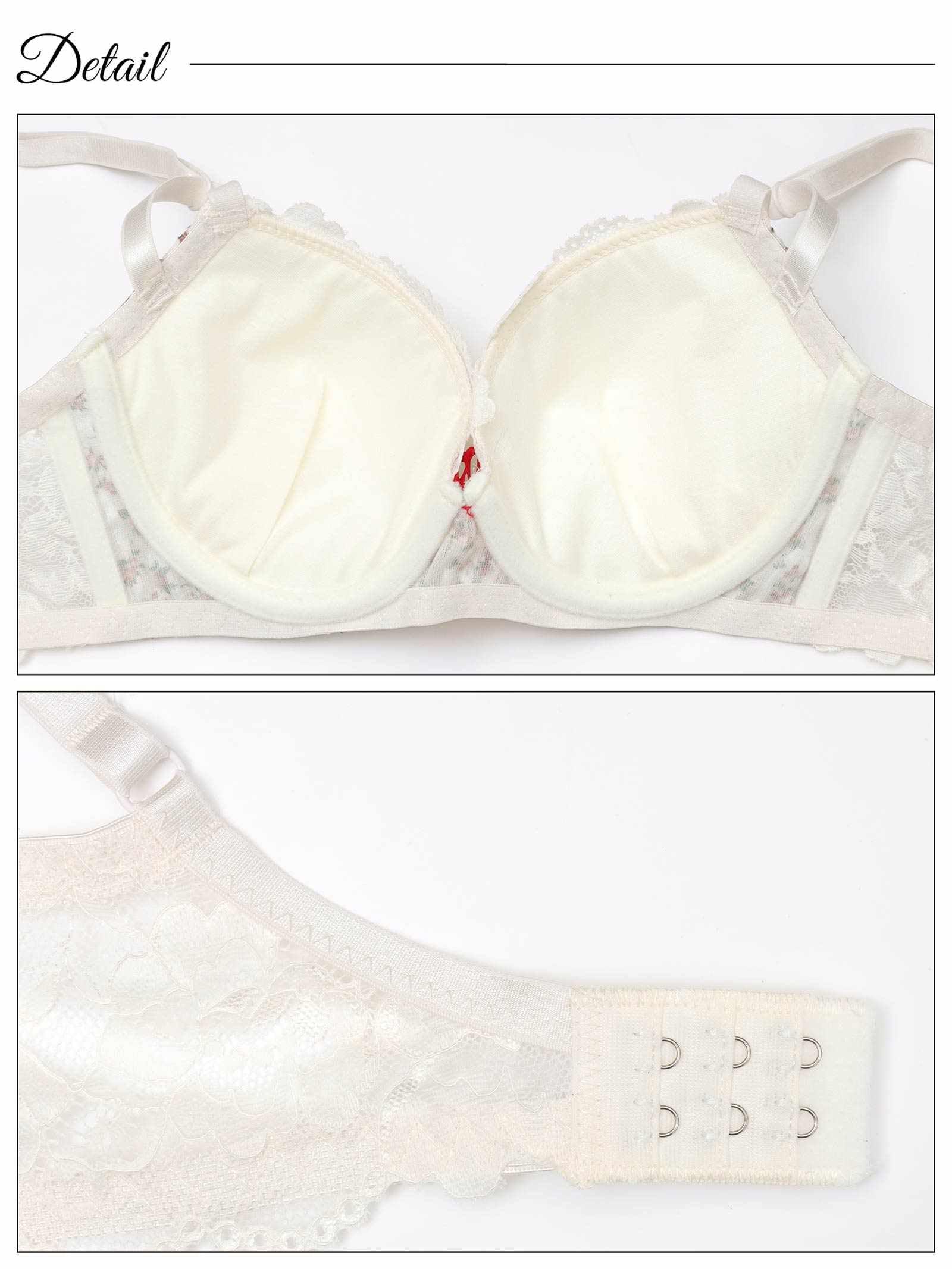 プティフラワーシフォン育乳脇高ブラジャー&フルバックショーツ - 【公式】247Lingerie