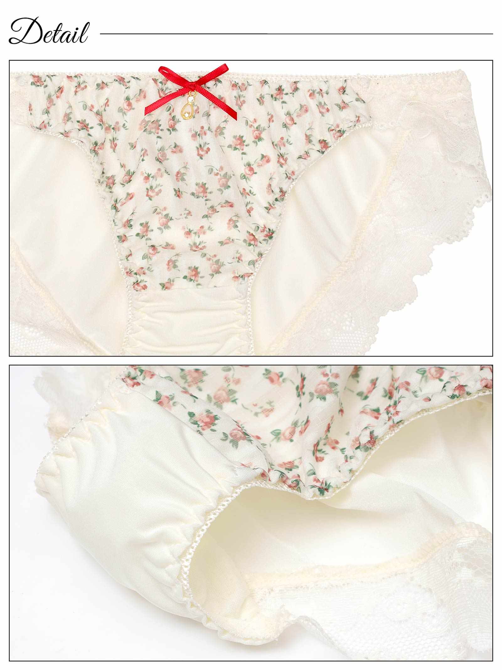 5/21新作!プティフラワーシフォン育乳脇高ブラジャー&フルバックショーツ