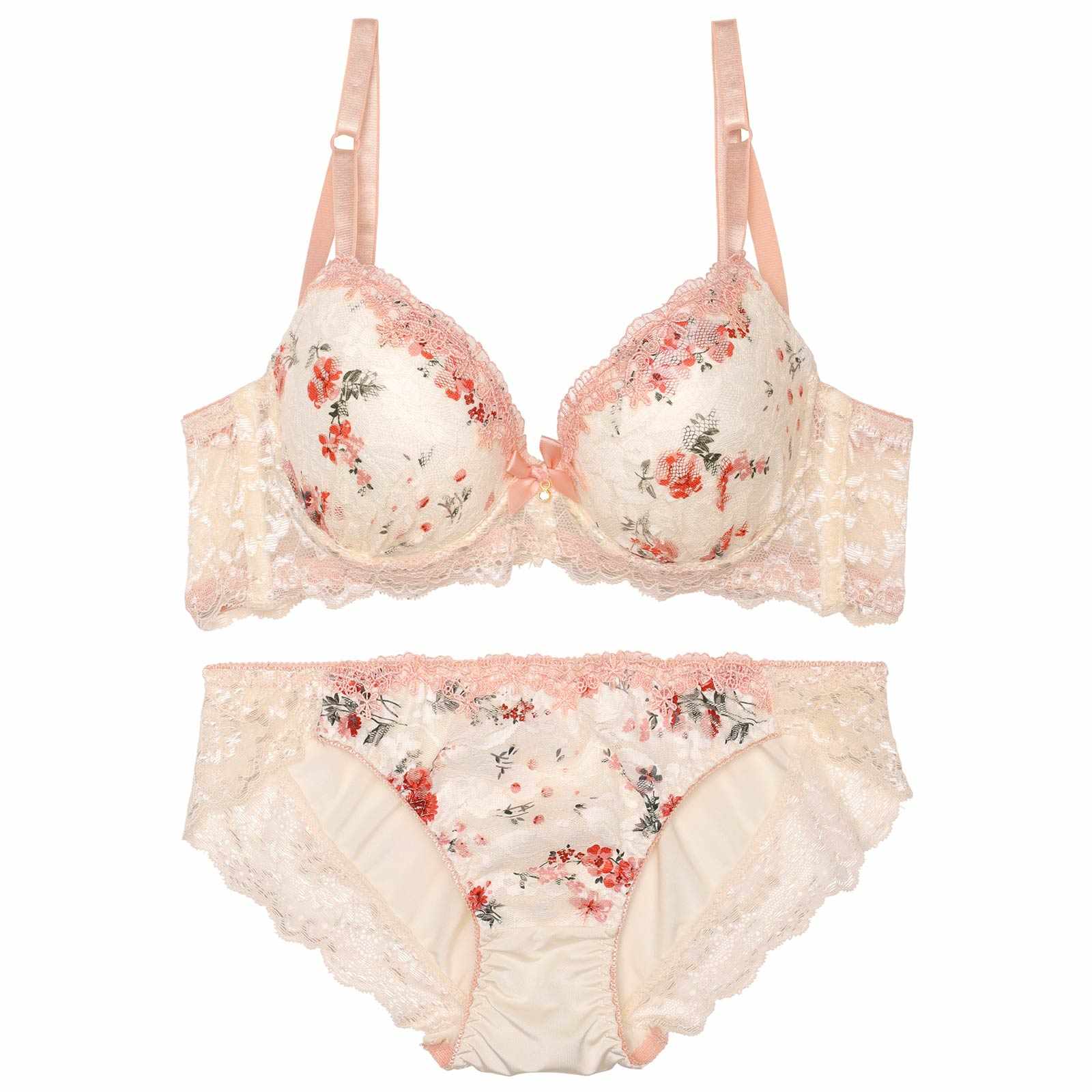 ガーリーブルームアーチ育乳脇高ブラジャー&フルバックショーツ