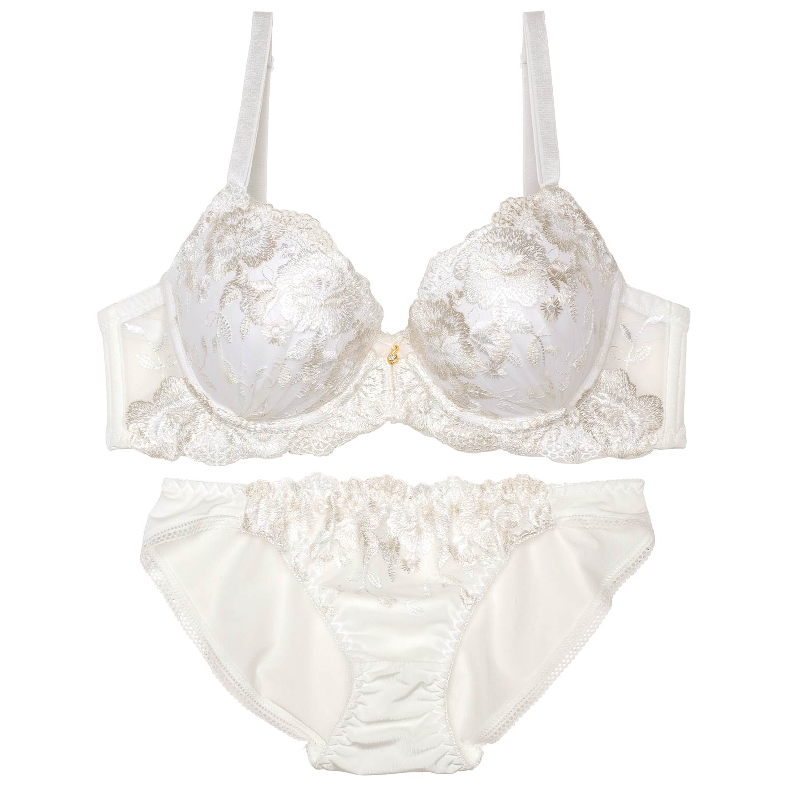 ニュアンスベルフローラルブラジャー&フルバックショーツ