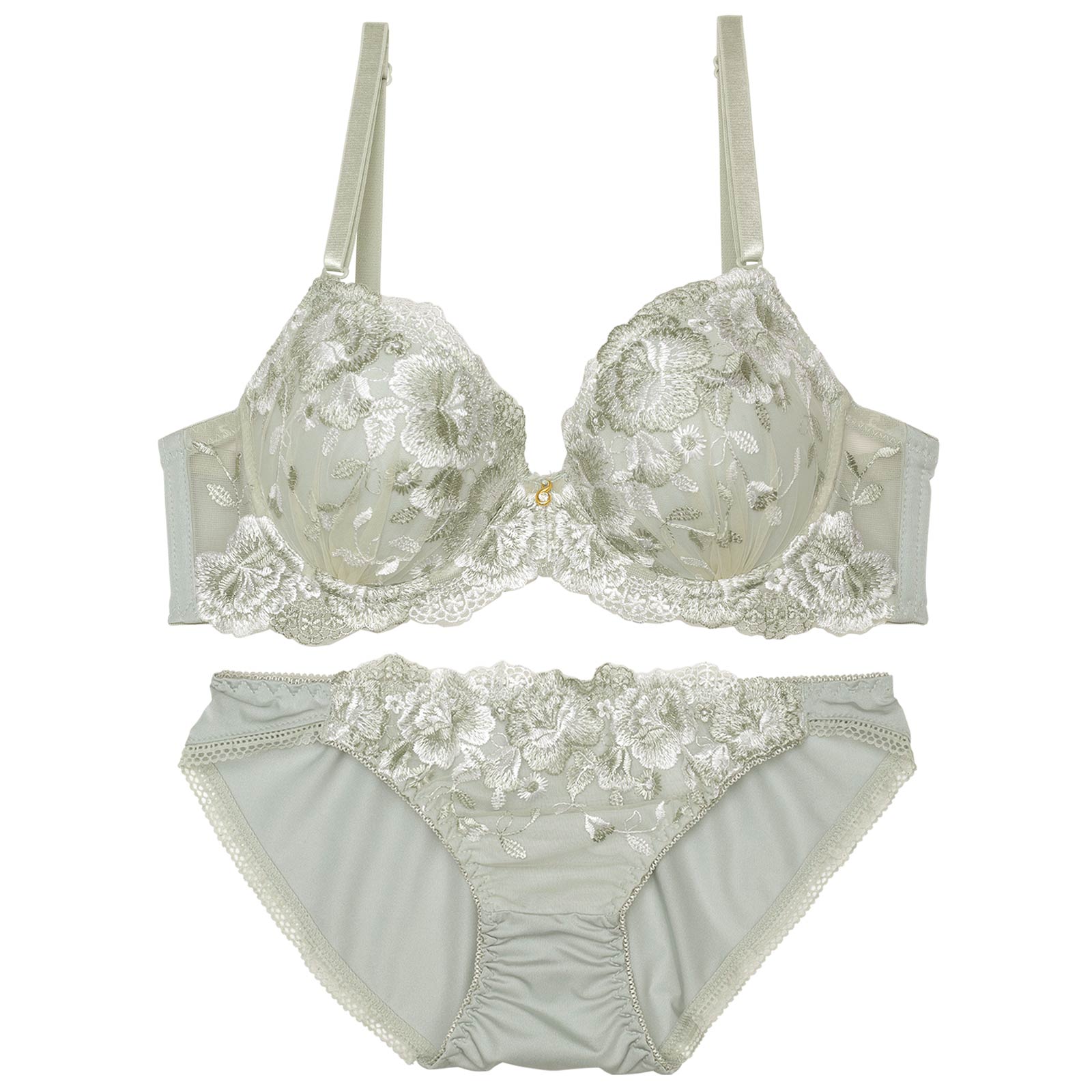 ニュアンスベルフローラルブラジャー&フルバックショーツ