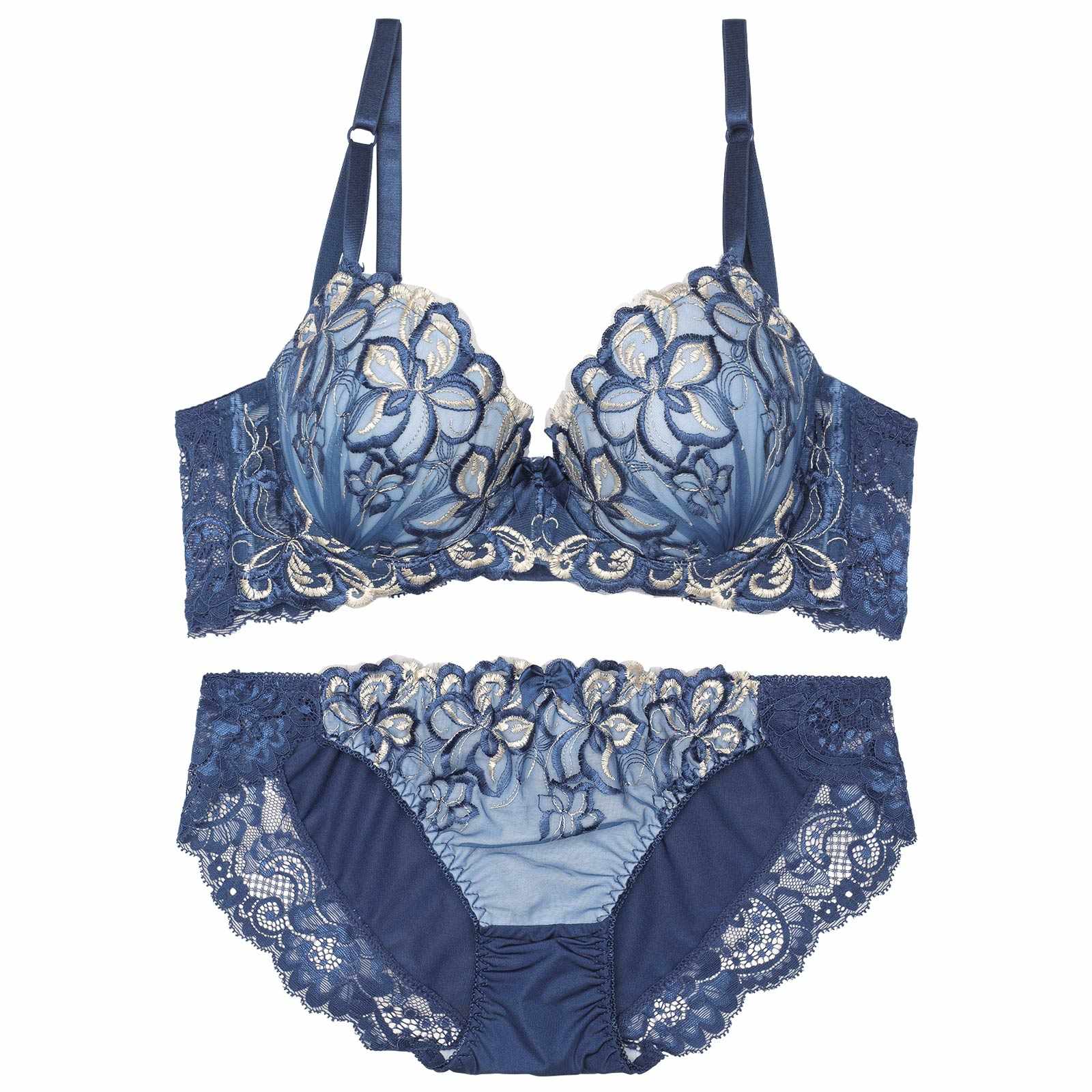 ブリリアントフェアリーフラワー育乳脇高ブラジャー&フルバックショーツ