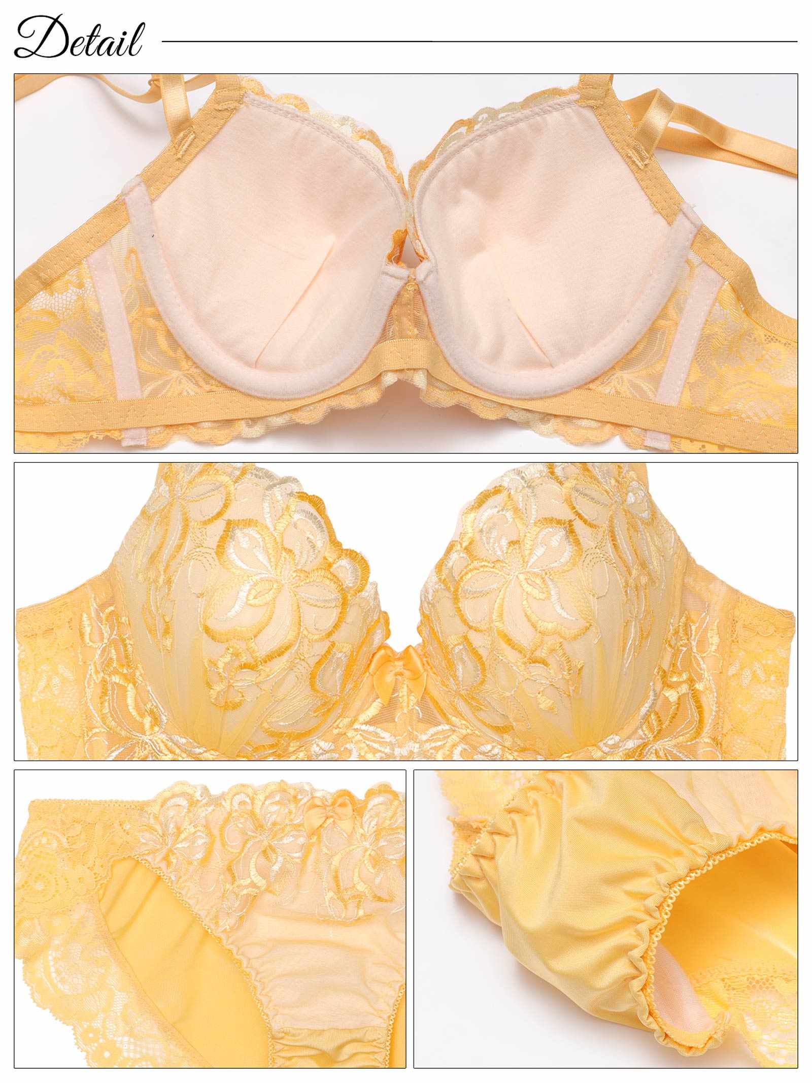 5/30新作!【EFサイズ】ブリリアントフェアリーフラワー育乳脇高ブラジャー&フルバックショーツ