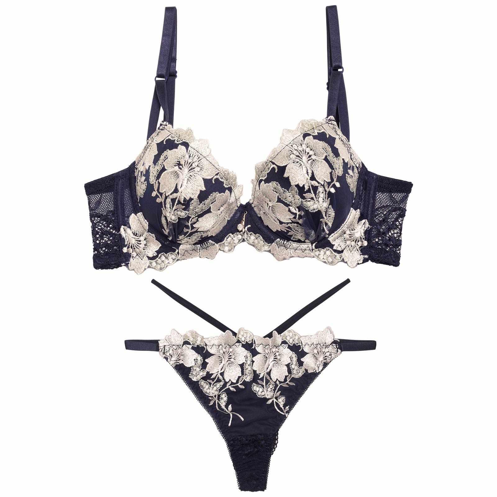 グラジオラスflowerレース育乳脇高ブラジャー&バック透けTバックショーツ - 【公式】247Lingerie