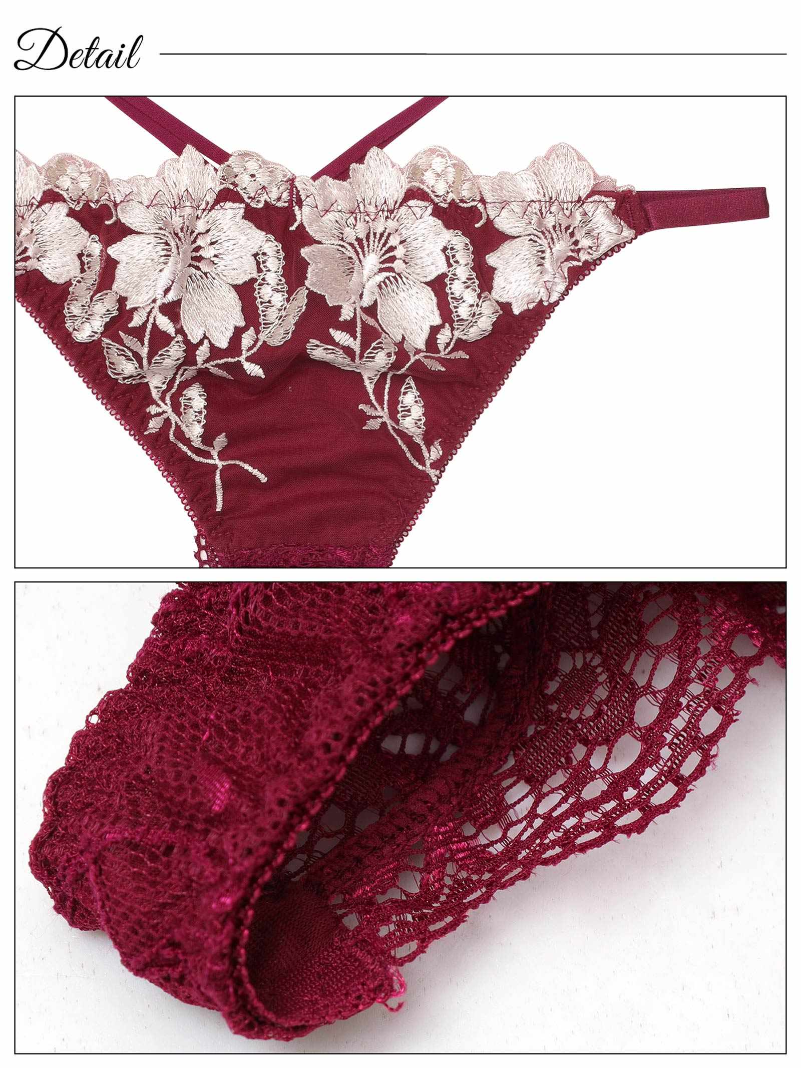 4/29再販!グラジオラスflowerレース育乳脇高ブラジャー&バック透けTバックショーツ