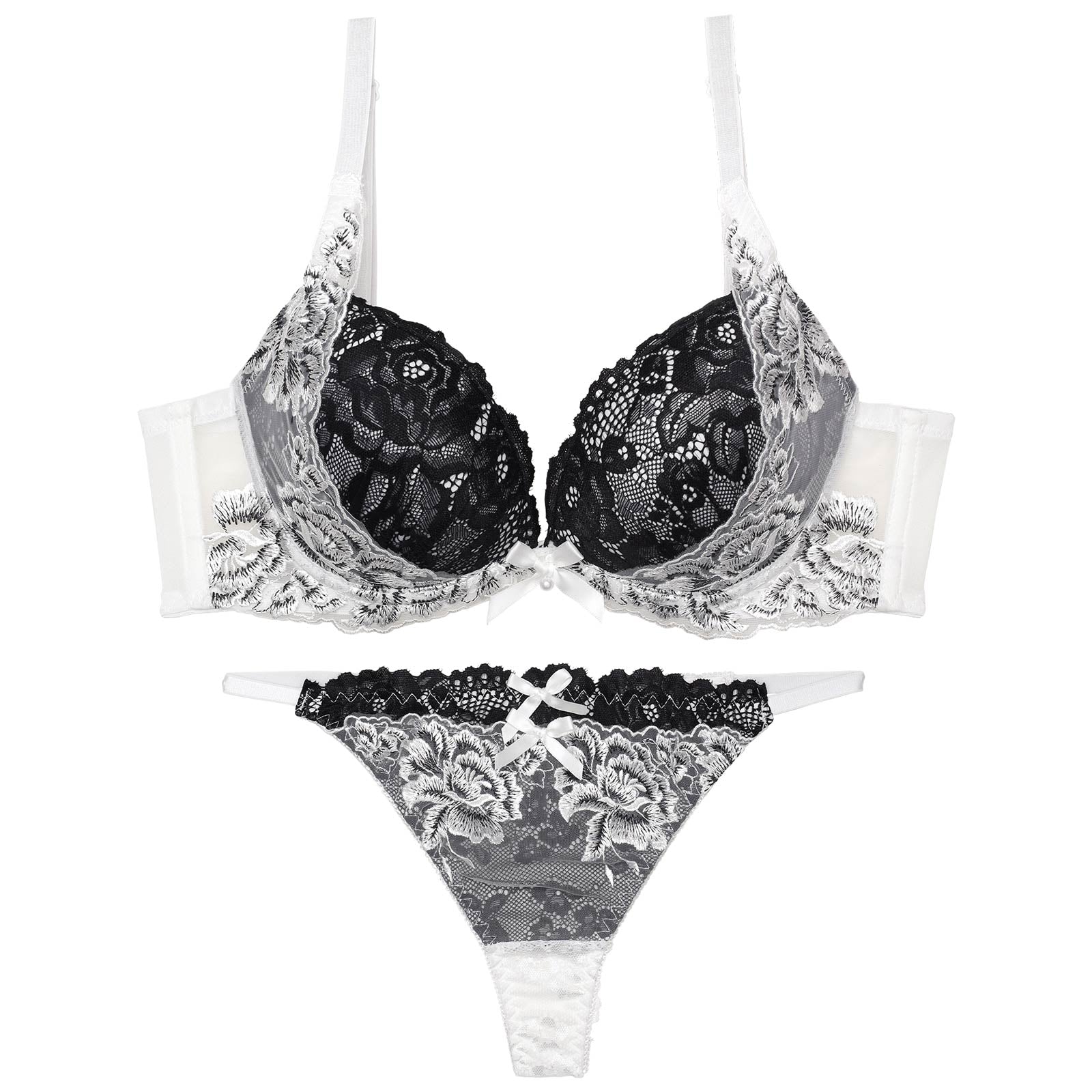 【三上悠亜着用】エレガントドールレース育乳脇高ブラジャー&バック透けTバックショーツ