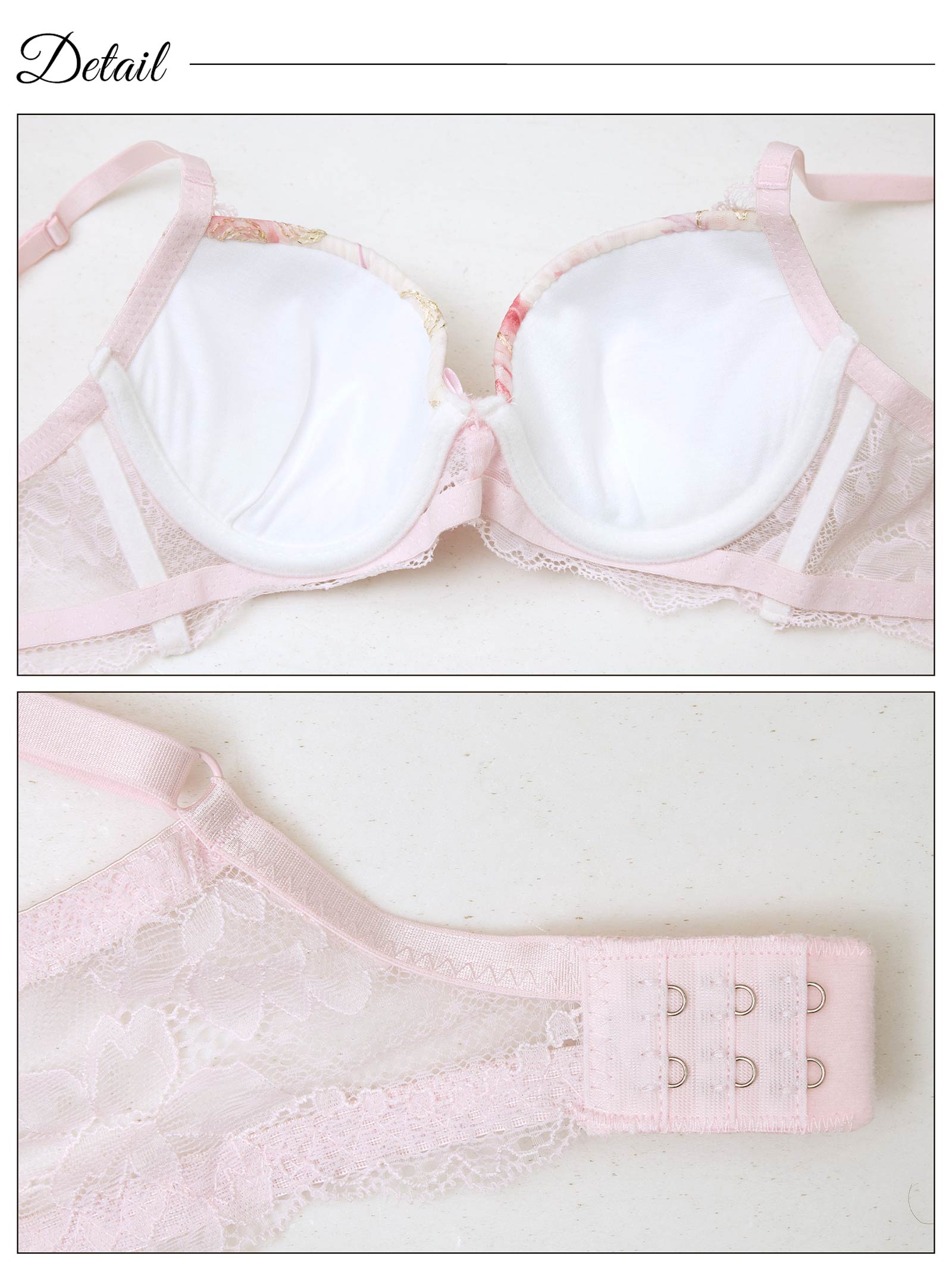 6/9新作!スウィートフローラルシャイニー育乳脇高ブラジャー&フルバックショーツ