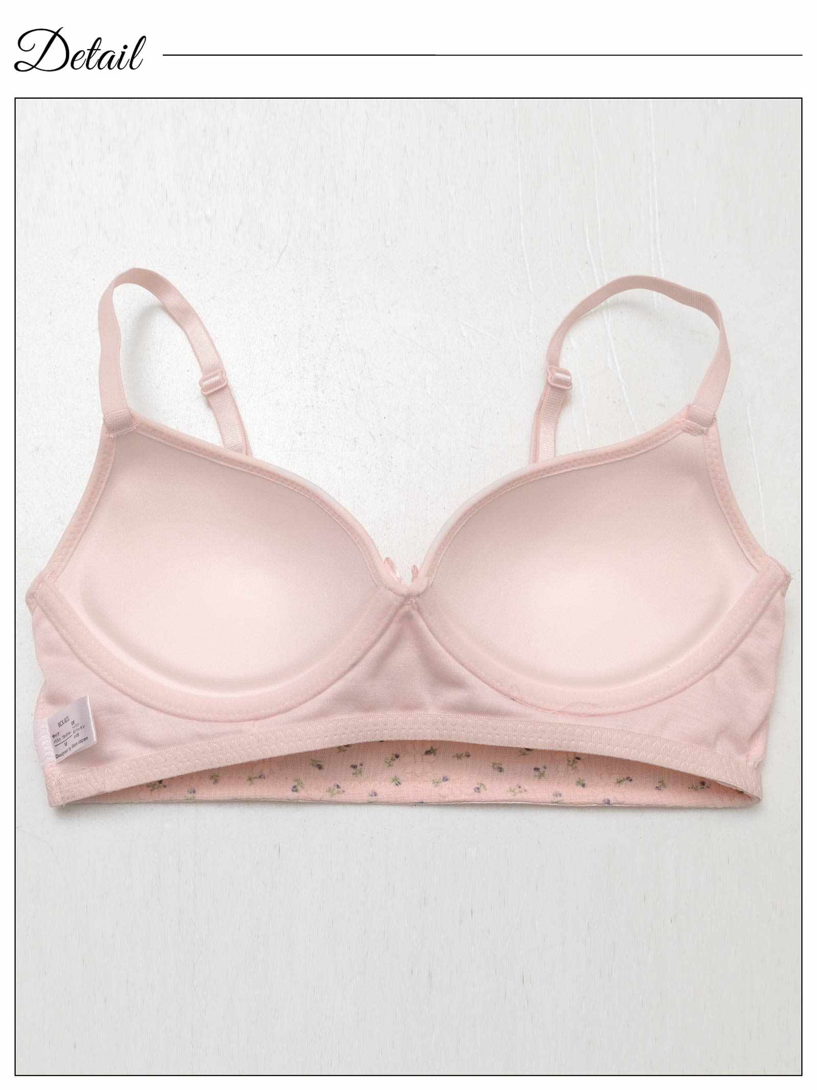 6/6新作!【ノンワイヤー】ピュアリーフラワーブラジャー&フルバックショーツ