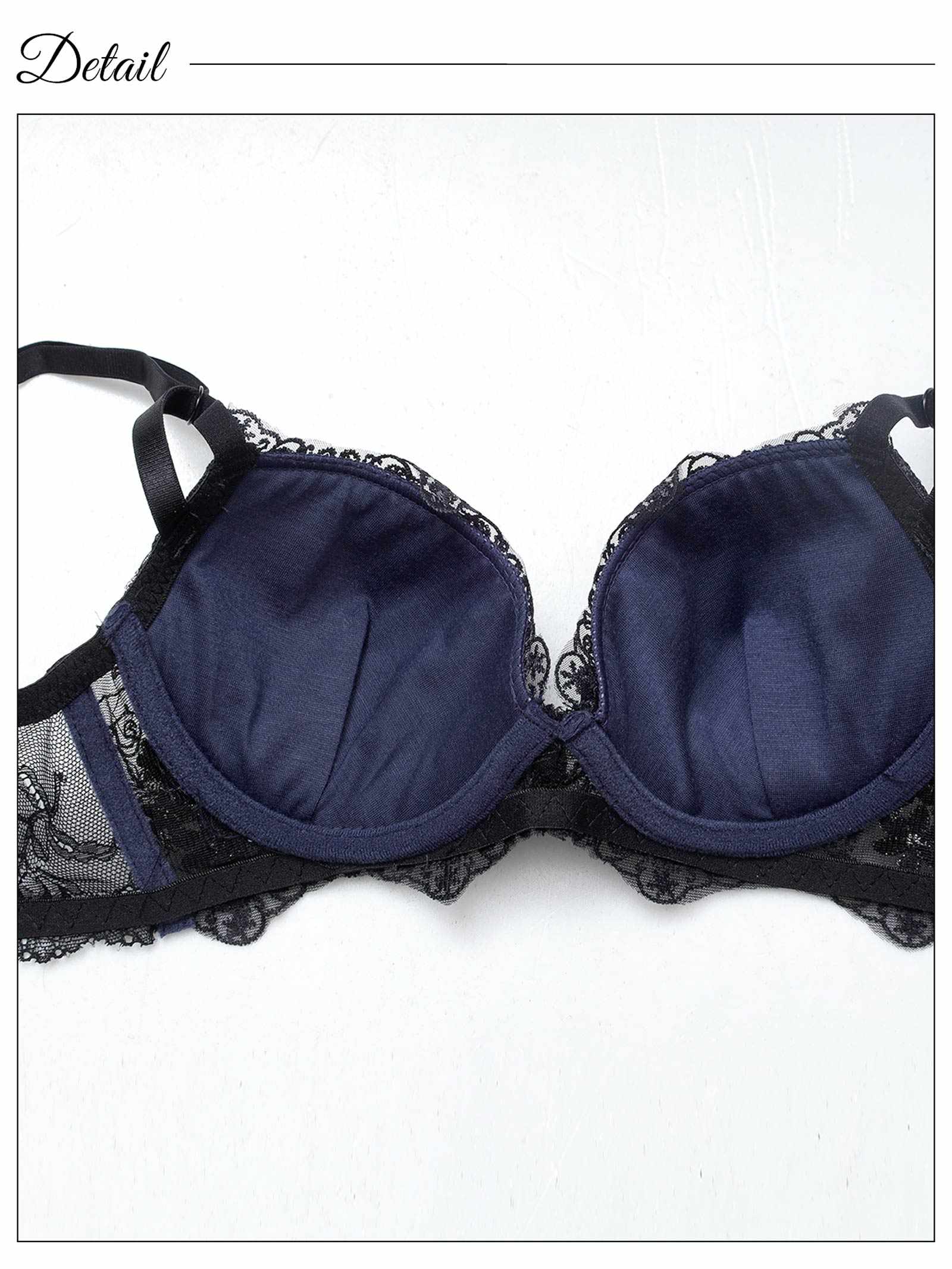 6/23新作!【EFサイズ】ダマスクリボンフルーレット育乳脇高ブラジャー&フルバックショーツ