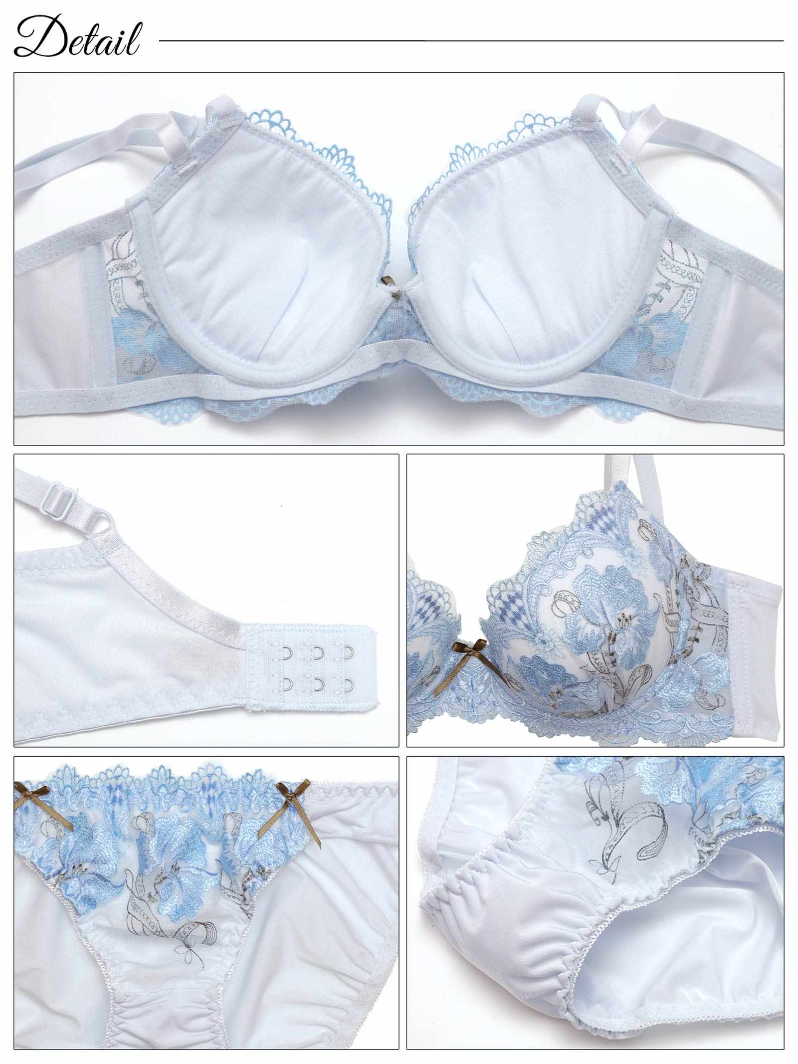 6/16新作!フェミニンフルブルーム育乳脇高ブラジャー&フルバックショーツ