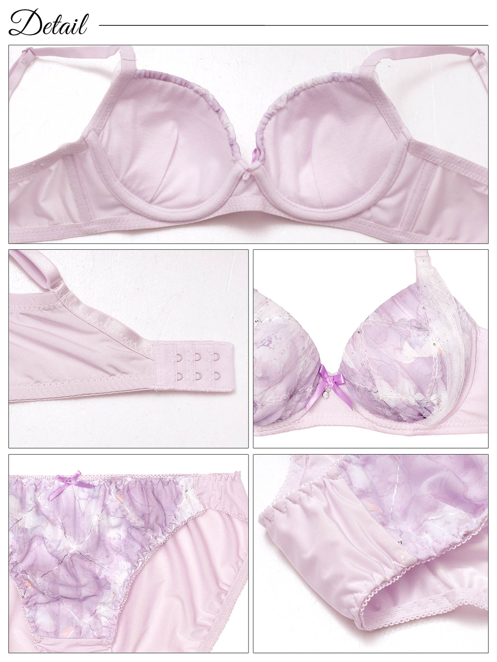 6/18新作!ガーリーメロウマーブル育乳脇高ブラジャー&フルバックショーツ