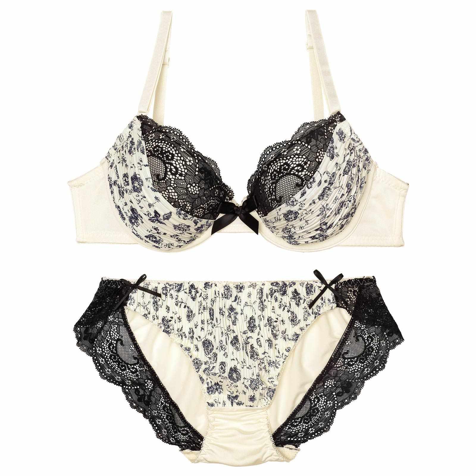 ギャザーアンティークローズブラジャー&フルバックショーツ