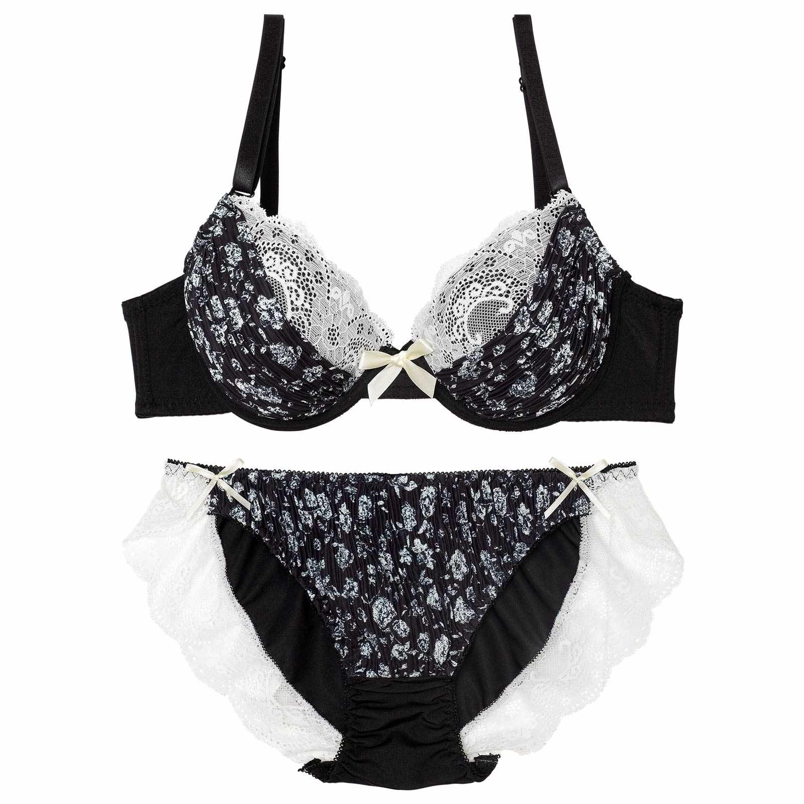 ギャザーアンティークローズブラジャー&フルバックショーツ