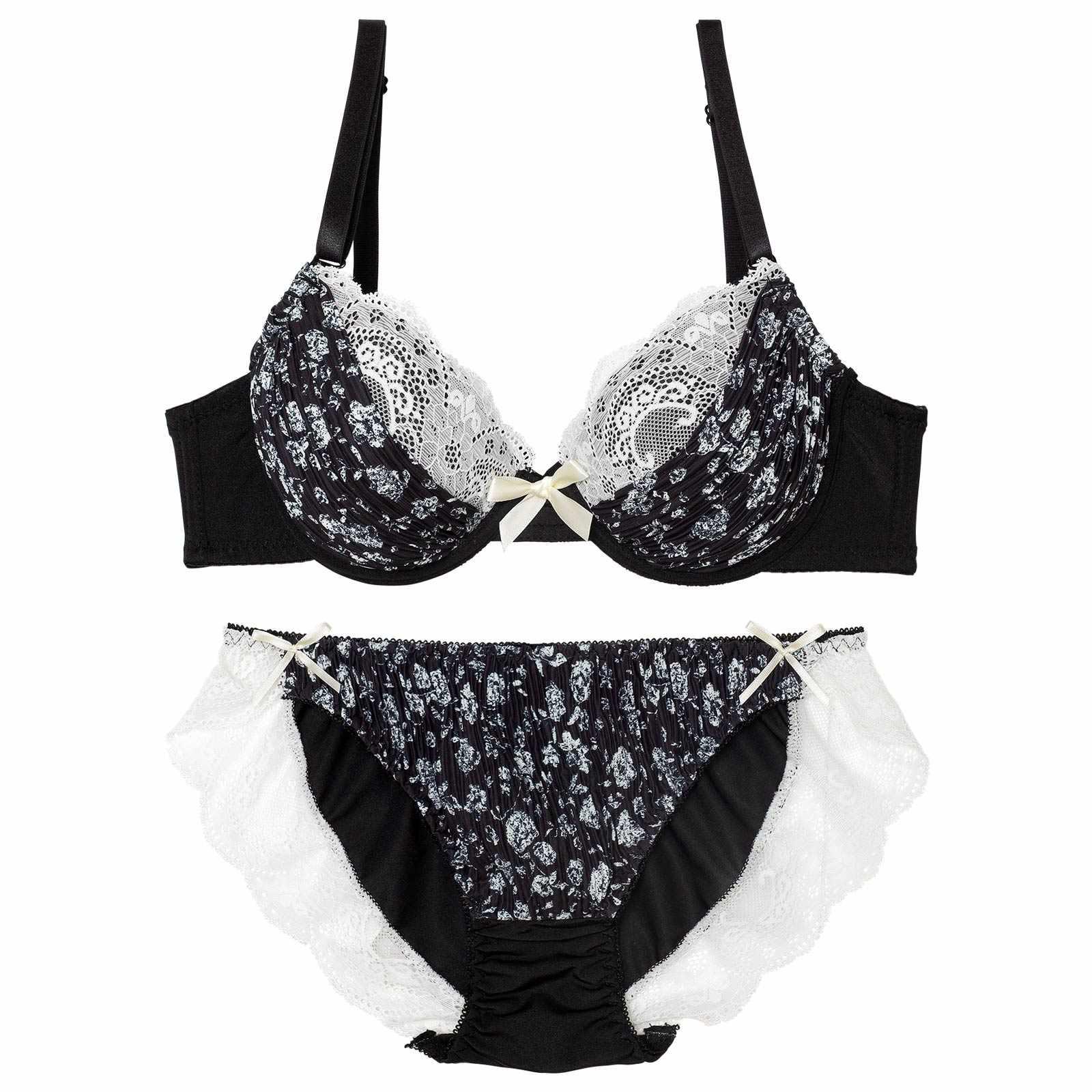 ギャザーアンティークローズブラジャー&フルバックショーツ