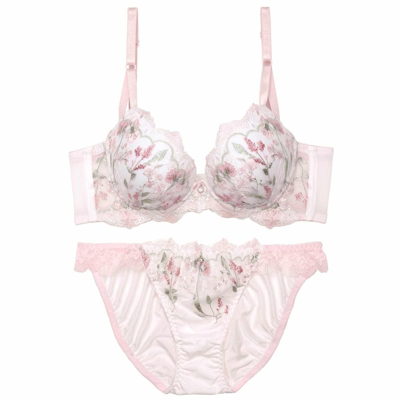 クラシックピュアブルーム育乳脇高ブラジャー&フルバックショーツ