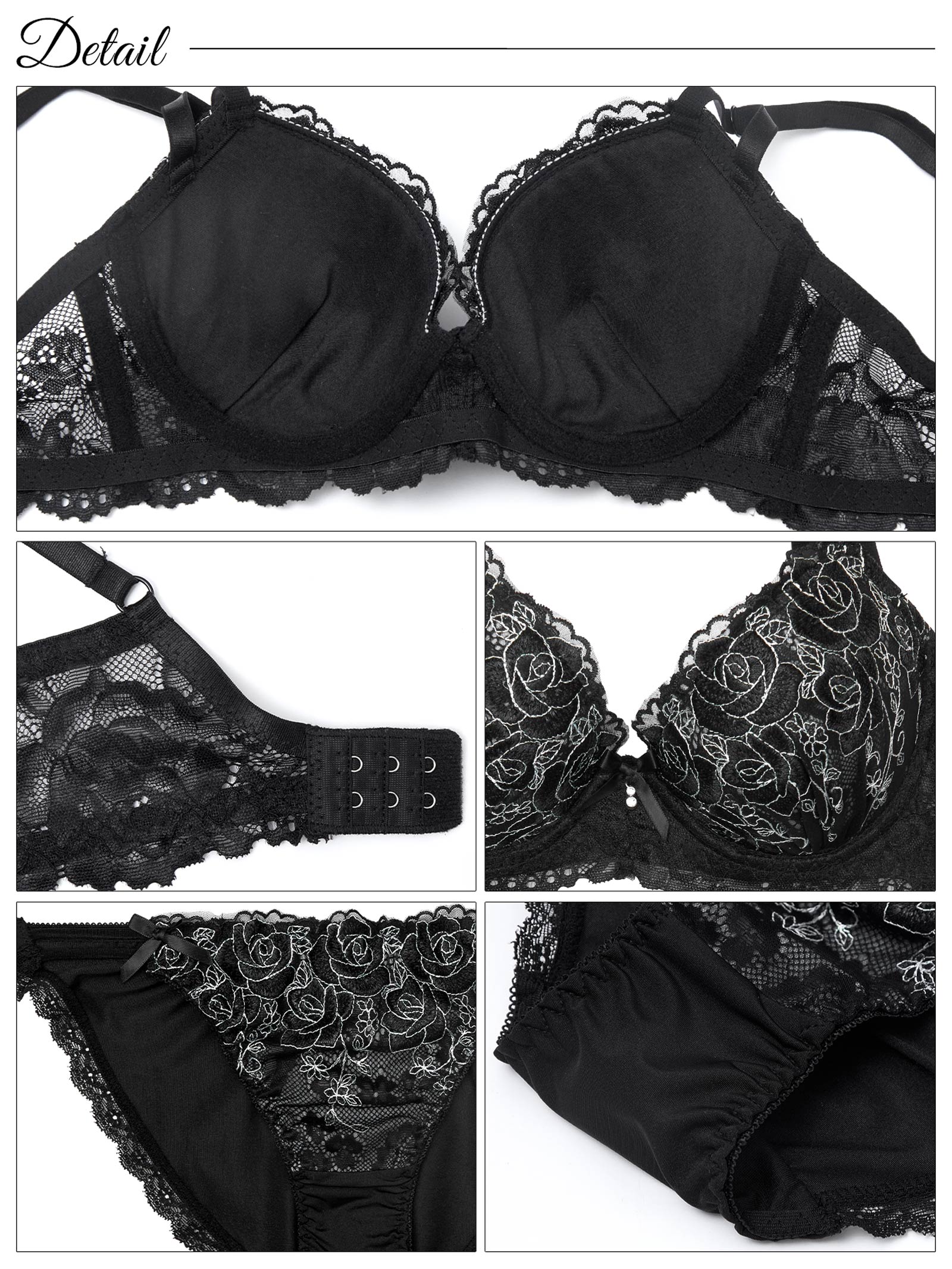 6/27新作!エレガントモダンローズ育乳脇高ブラジャー&フルバックショーツ
