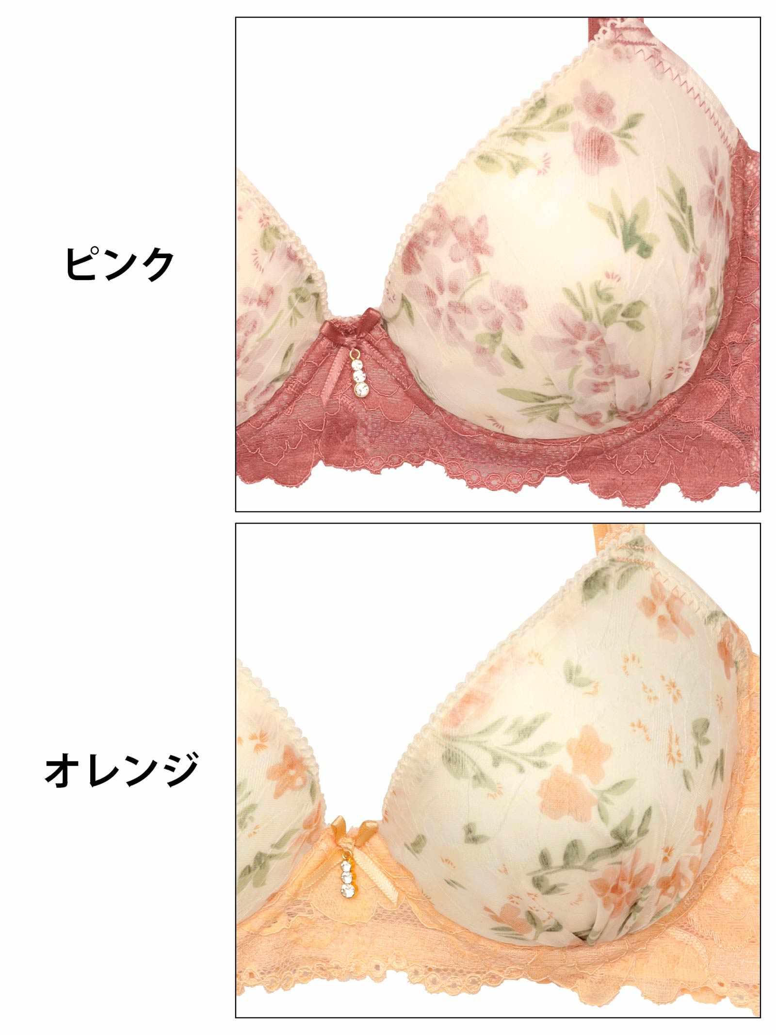 7/25新作!クラシック水彩フルーロン育乳脇高ブラジャー&フルバックショーツ