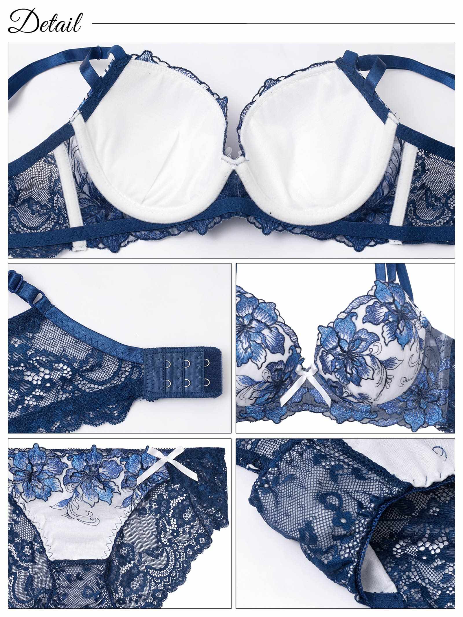 8/6新作!【三上悠亜着用】ロイヤルラメフラワー育乳脇高ブラジャー&バック透けフルバックショーツ